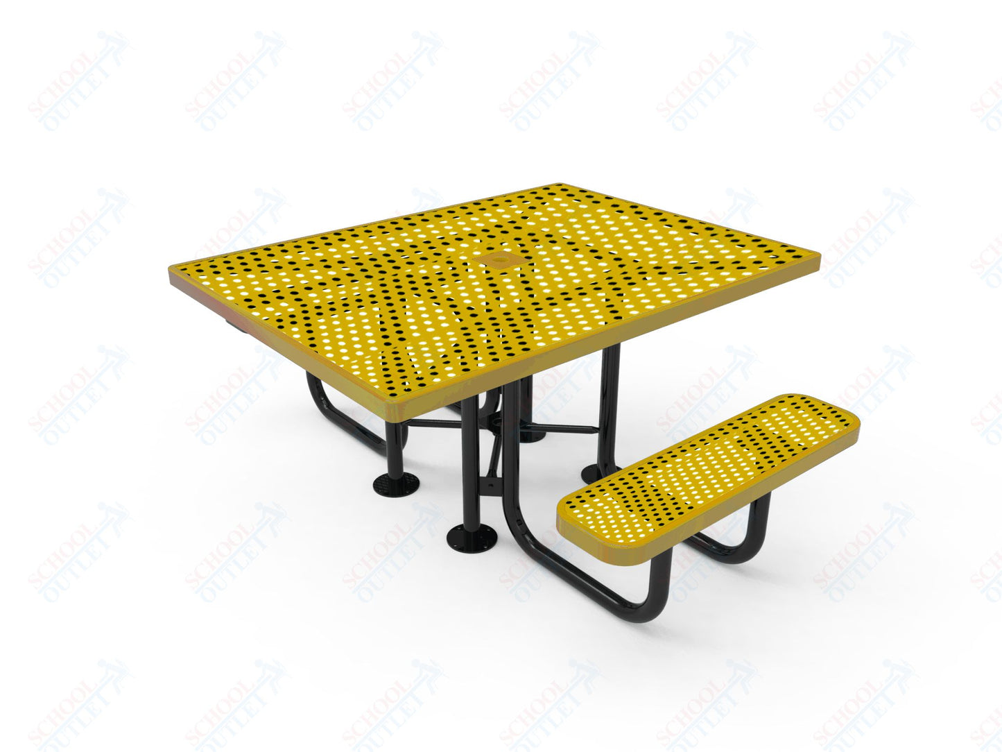 MyTcoat MYT-TSQ46-012 46″ Square Portable Picnic Table with 2 Seat and ADA Accessible (77"W x 62"D x 30"H)