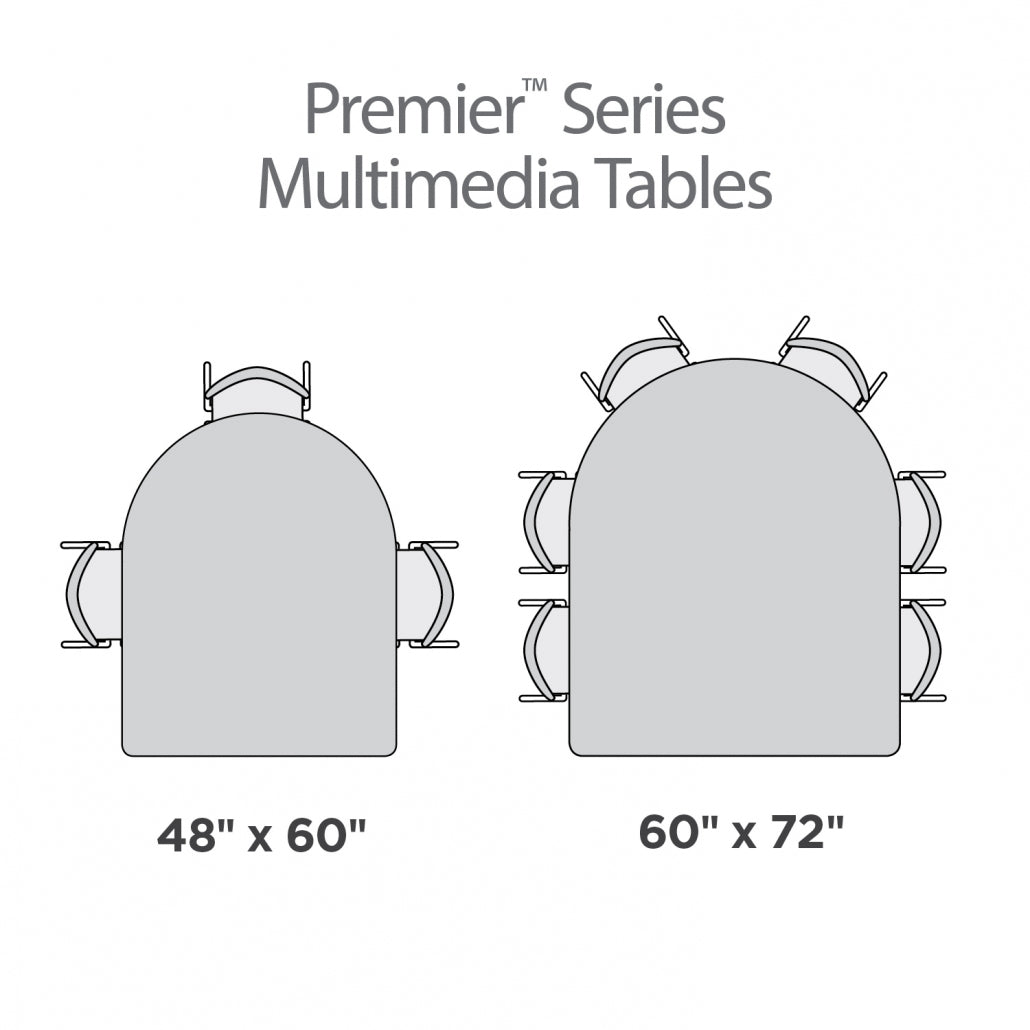 Marco Premier Series Multimedia Standing Table w/ Dry Erase Top 48" x 60" Adj Height 32"-42" (43-2260-DA)