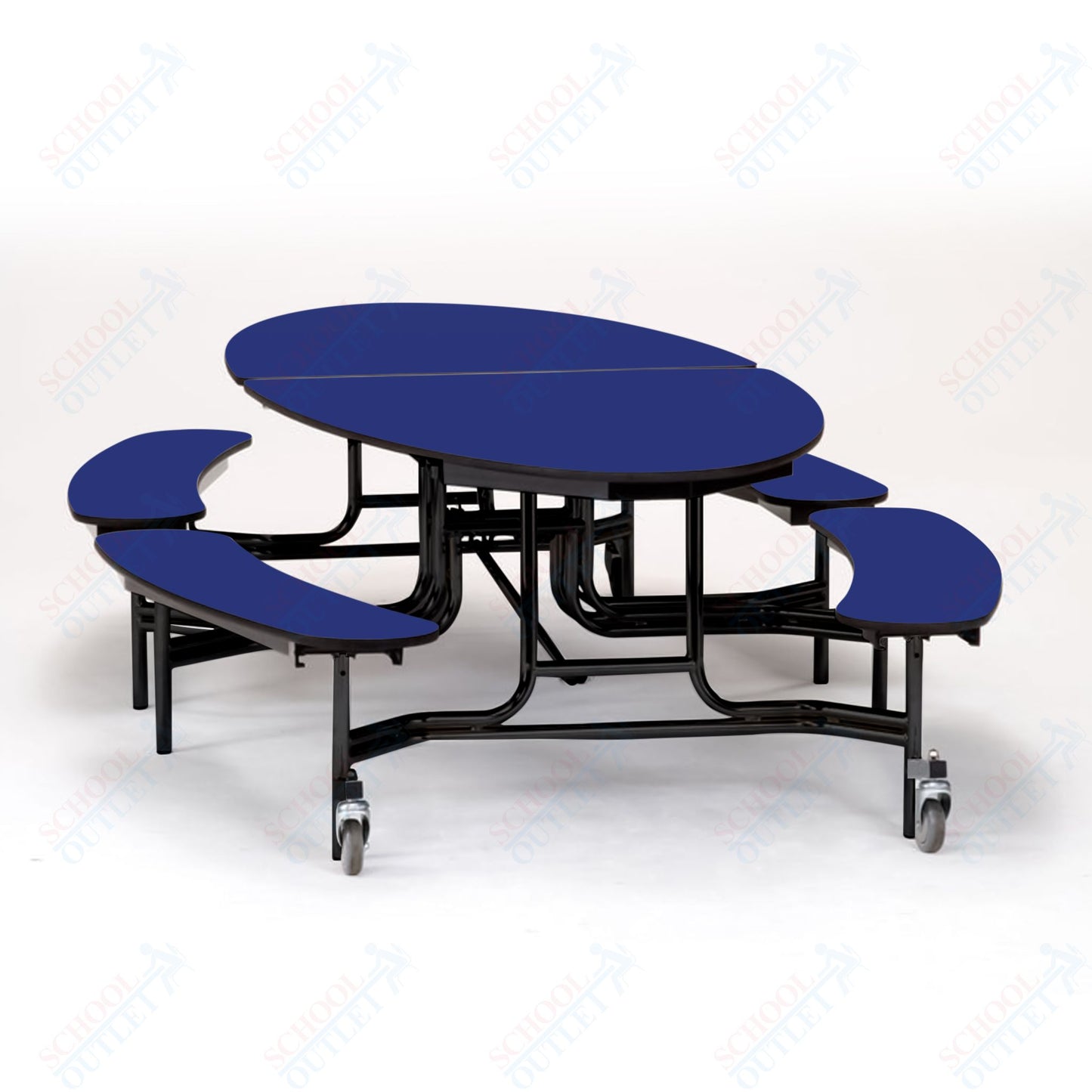 NPS Mobile Cafeteria 10' Elliptical Fixed Bench Unit - Seats 8-12 (National Public Seating NPS-METB)