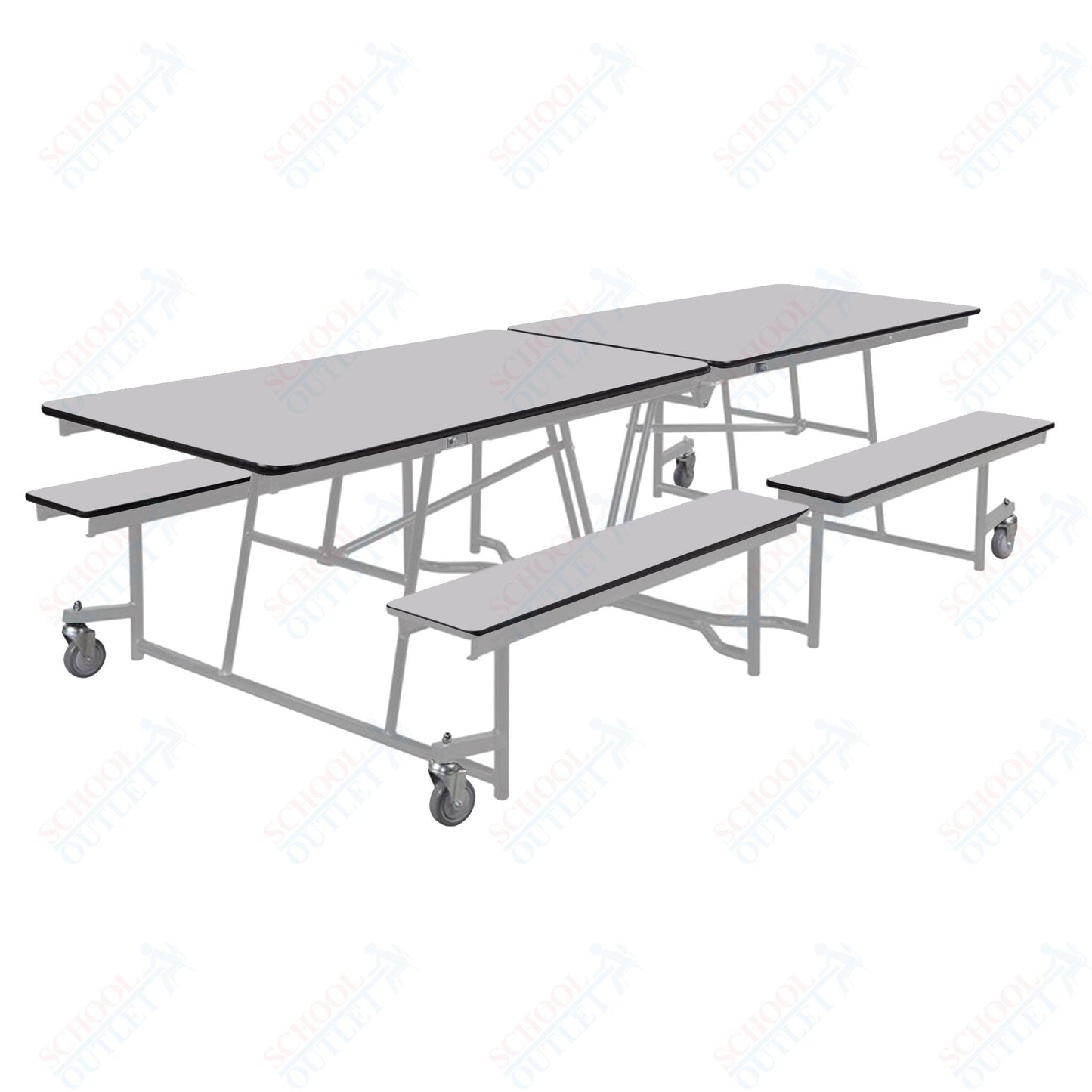 NPS Mobile Cafeteria Table - 30" W x 10' L - Seats 8-12 (National Public Seating NPS-MTFB10)