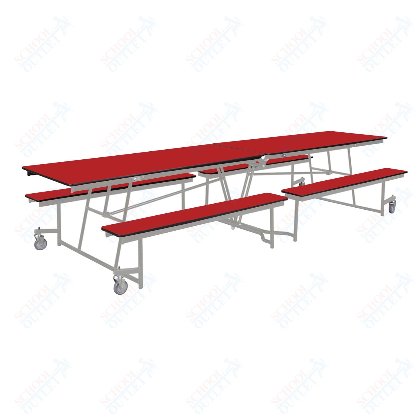 NPS Mobile Cafeteria Table - 30" W x 12' L - Seats 12-16 (National Public Seating NPS-MTFB12)