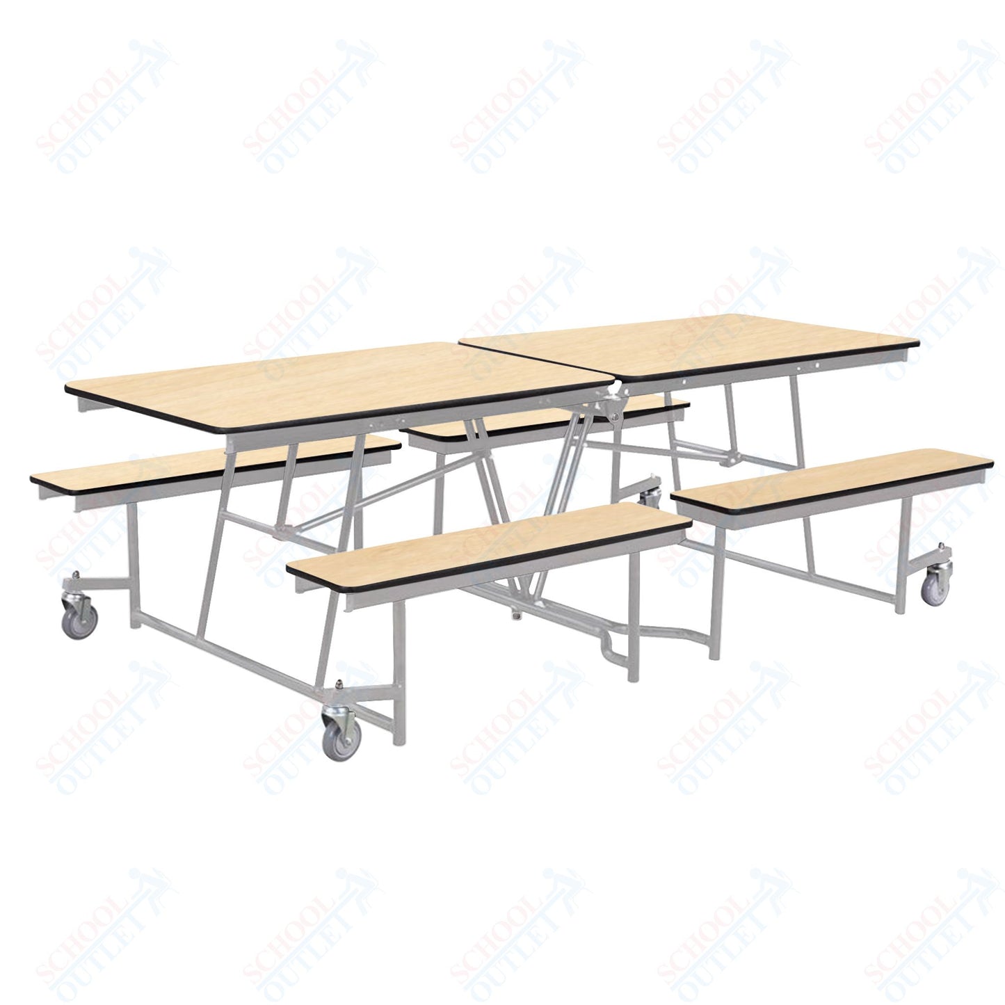 NPS Mobile Cafeteria Table - 30" W x 8' L - Seats 8-12 (National Public Seating NPS-MTFB8)