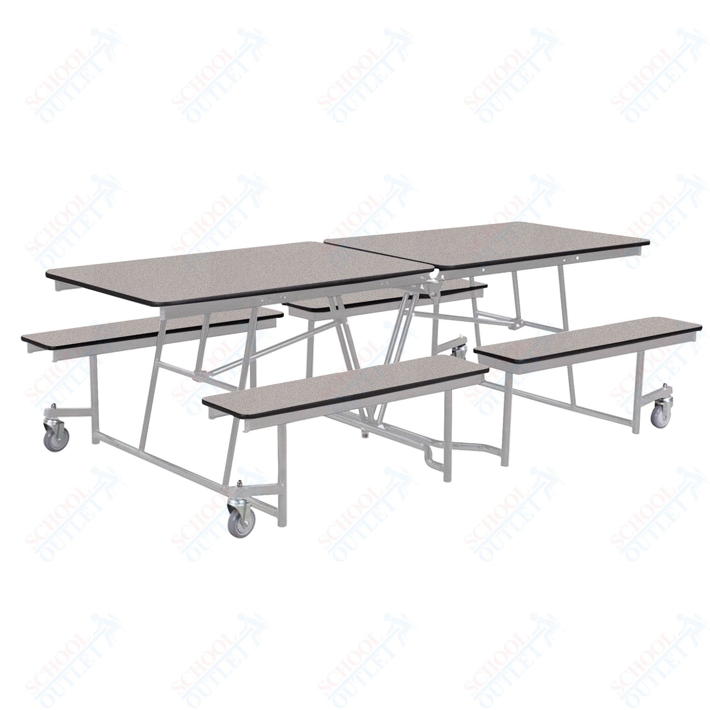 NPS Mobile Cafeteria Table - 30" W x 8' L - Seats 8-12 (National Public Seating NPS-MTFB8)