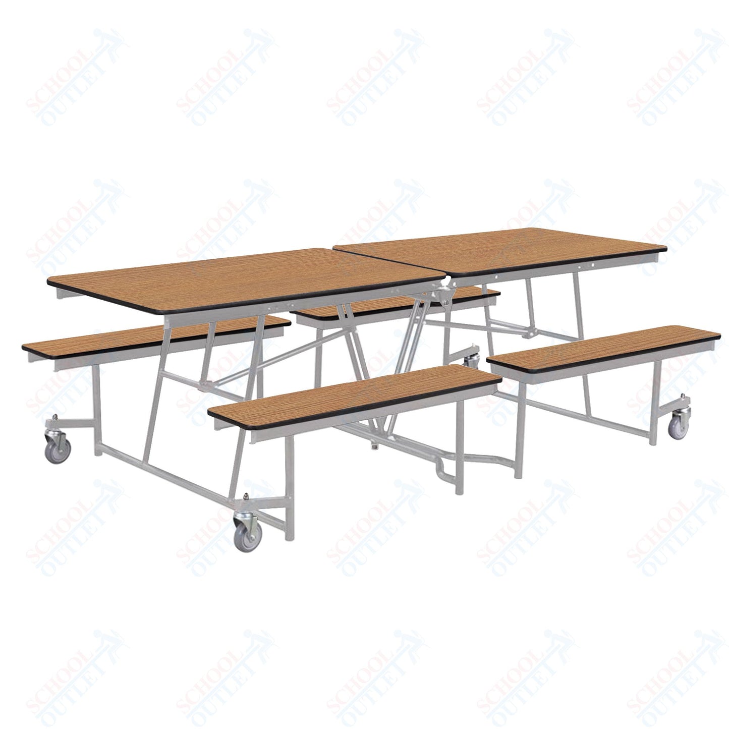 NPS Mobile Cafeteria Table - 30" W x 8' L - Seats 8-12 (National Public Seating NPS-MTFB8)