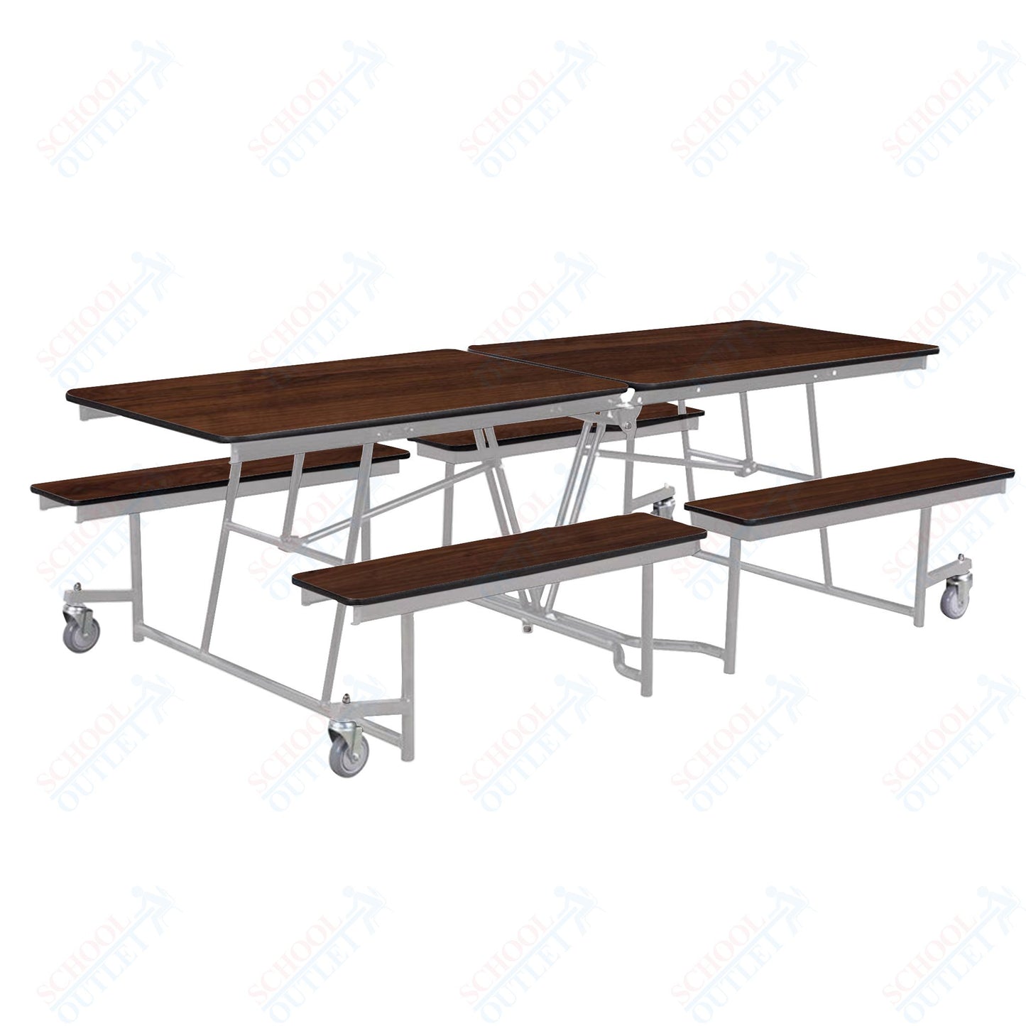 NPS Mobile Cafeteria Table - 30" W x 8' L - Seats 8-12 (National Public Seating NPS-MTFB8)