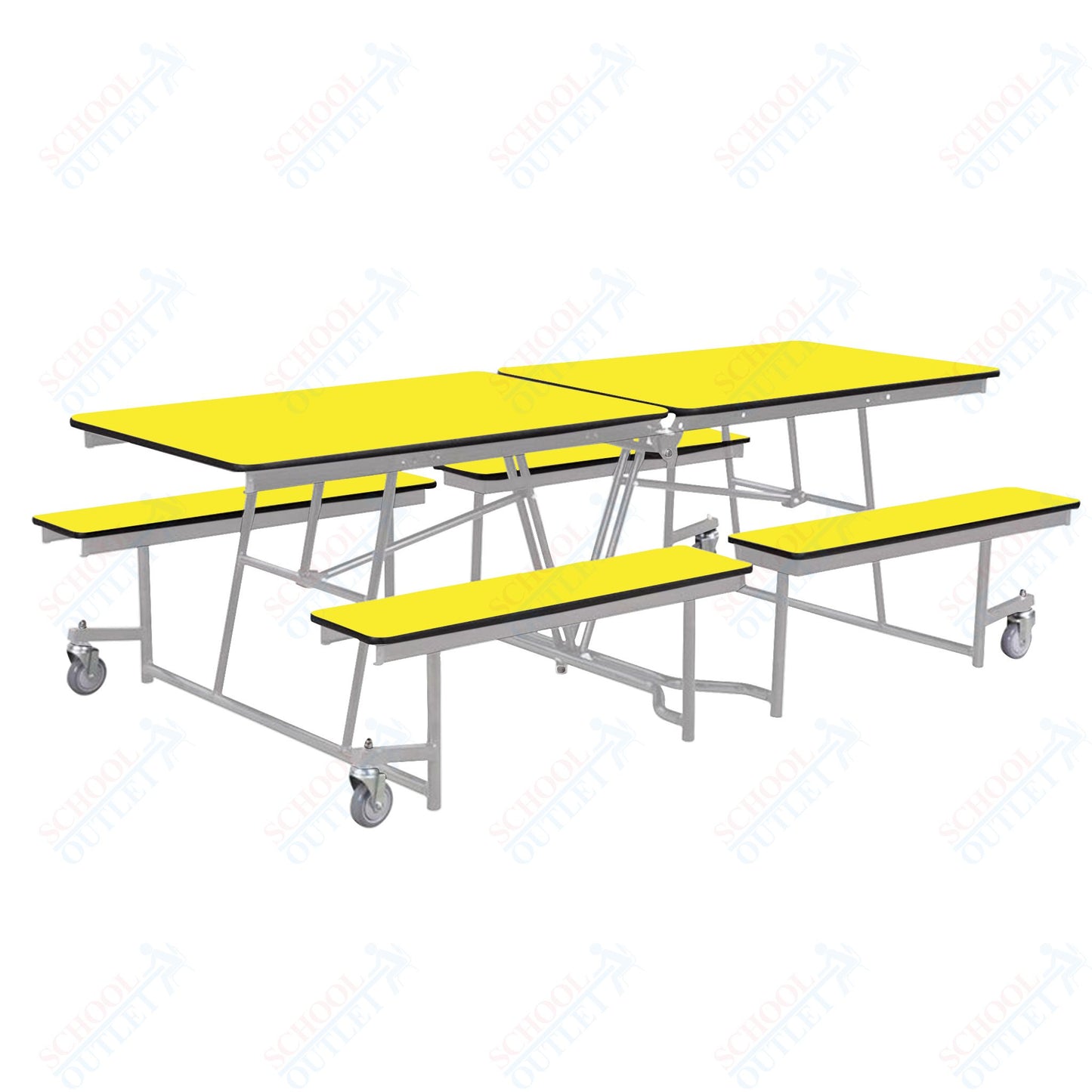 NPS Mobile Cafeteria Table - 30" W x 8' L - Seats 8-12 (National Public Seating NPS-MTFB8)