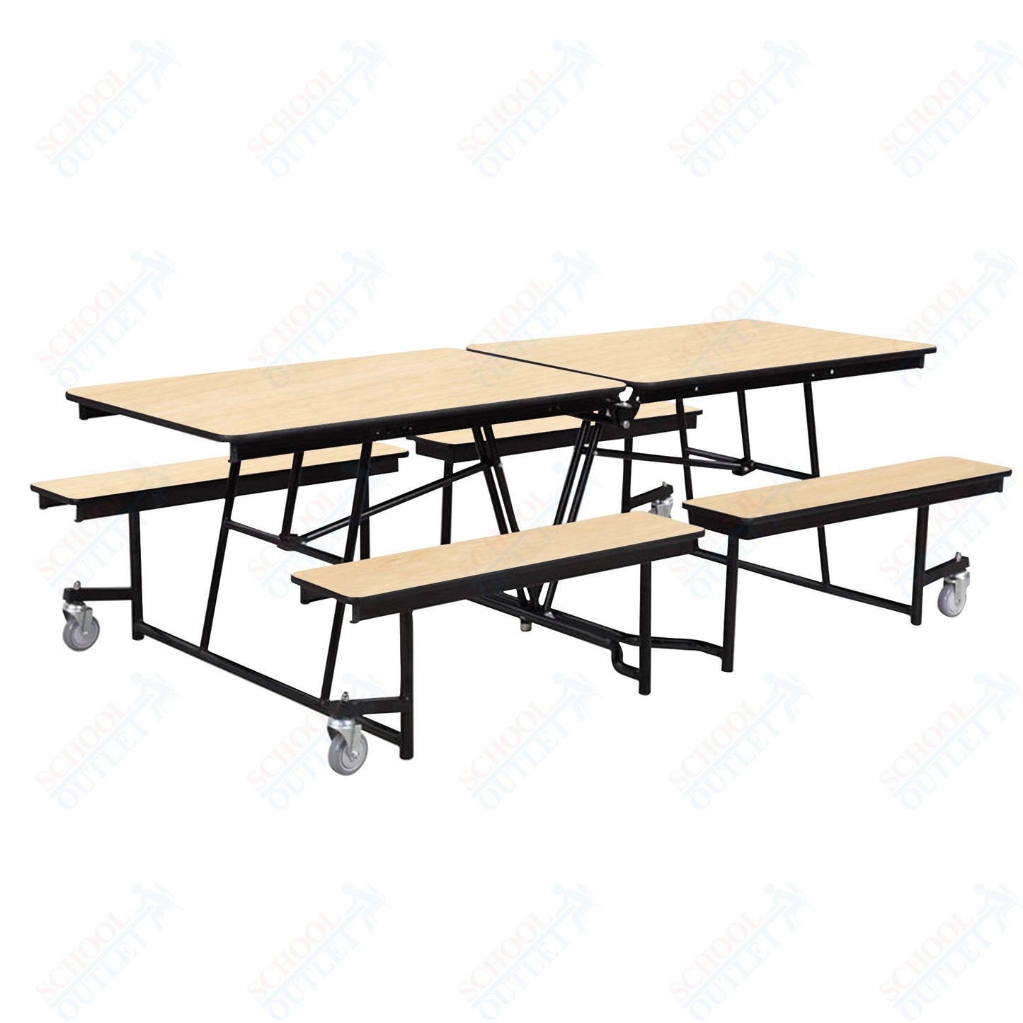 NPS Mobile Cafeteria Table - 30" W x 8' L - Seats 8-12 (National Public Seating NPS-MTFB8)