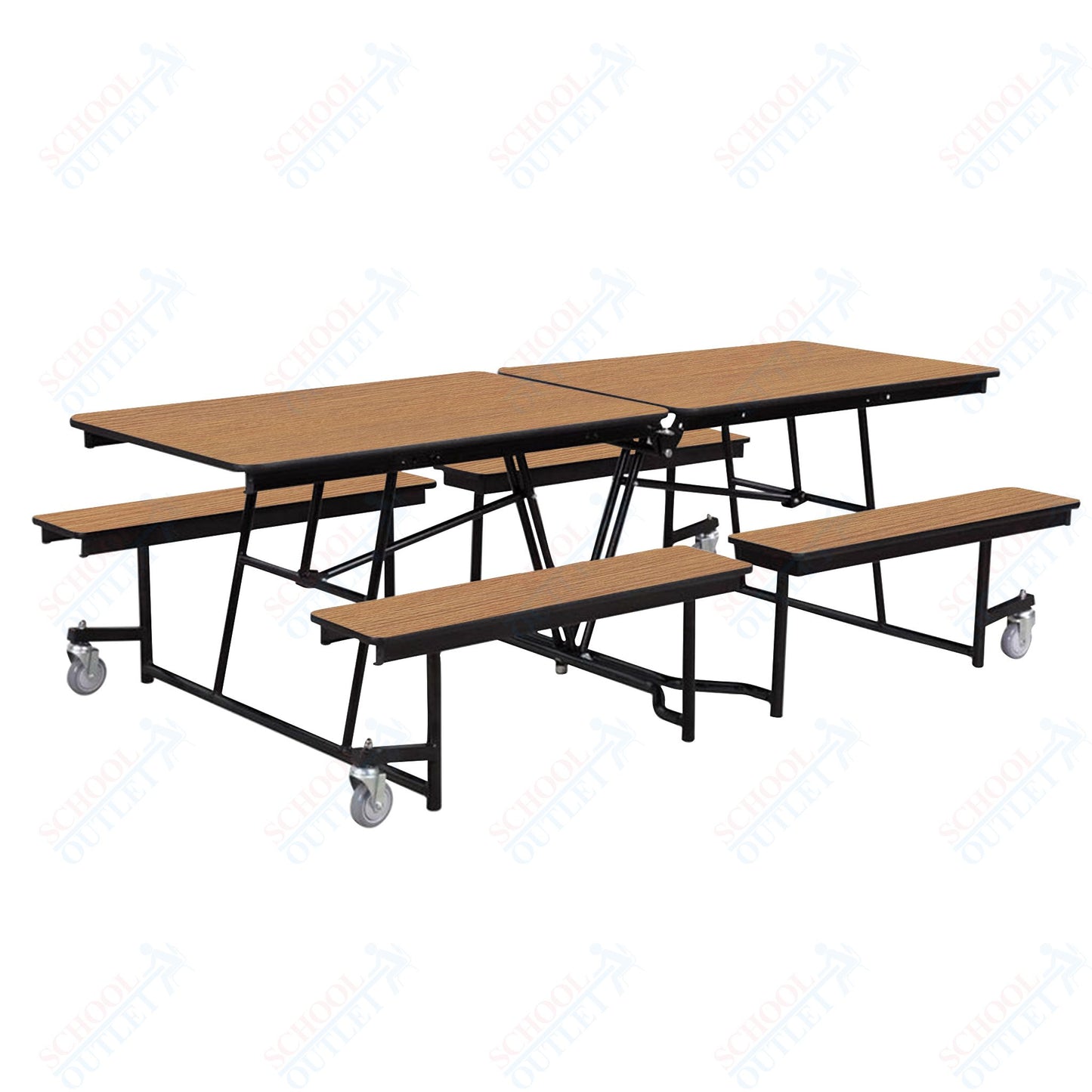 NPS Mobile Cafeteria Table - 30" W x 8' L - Seats 8-12 (National Public Seating NPS-MTFB8)