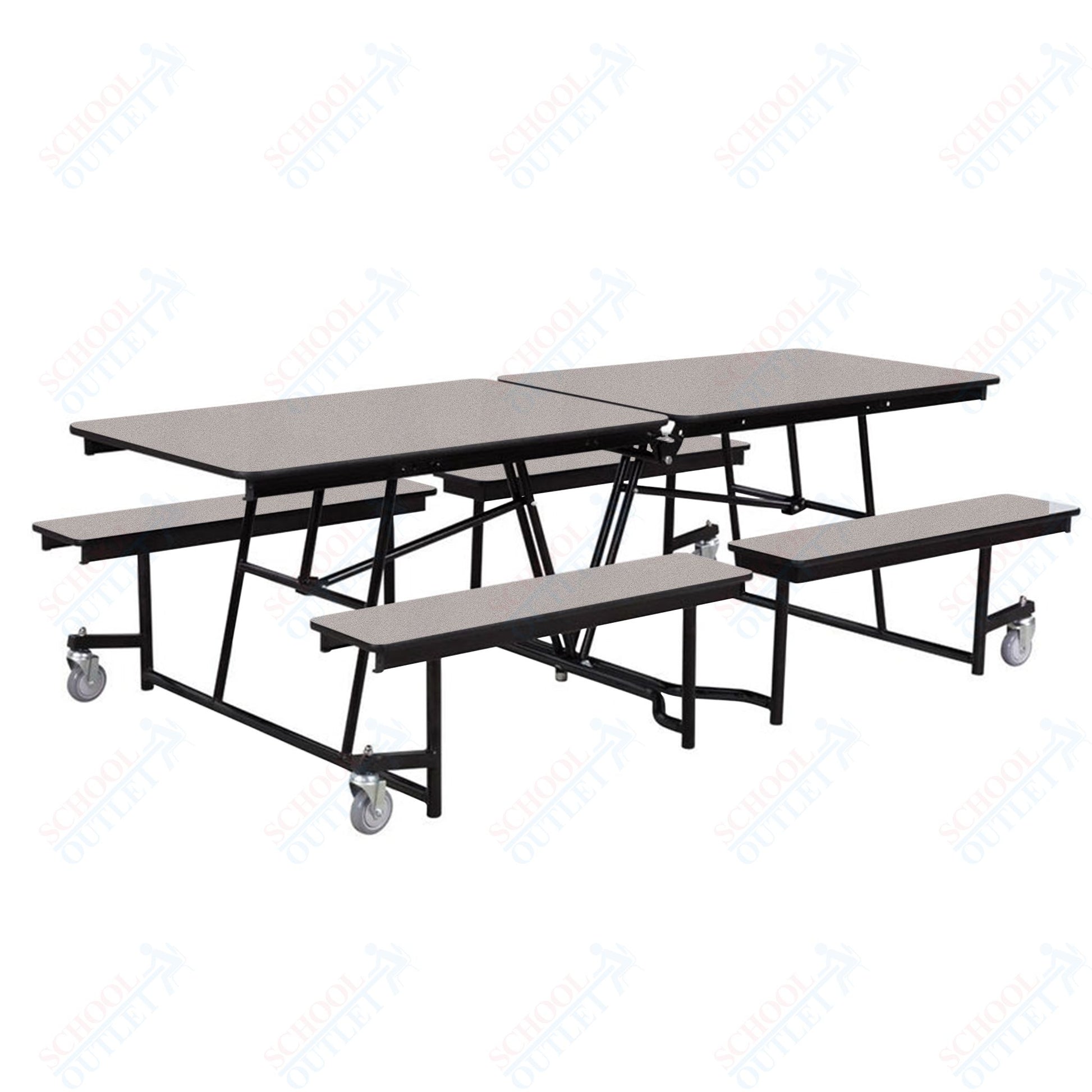 NPS Mobile Cafeteria Table - 30" W x 8' L - Seats 8 - 12 (National Public Seating NPS - MTFB8) - SchoolOutlet