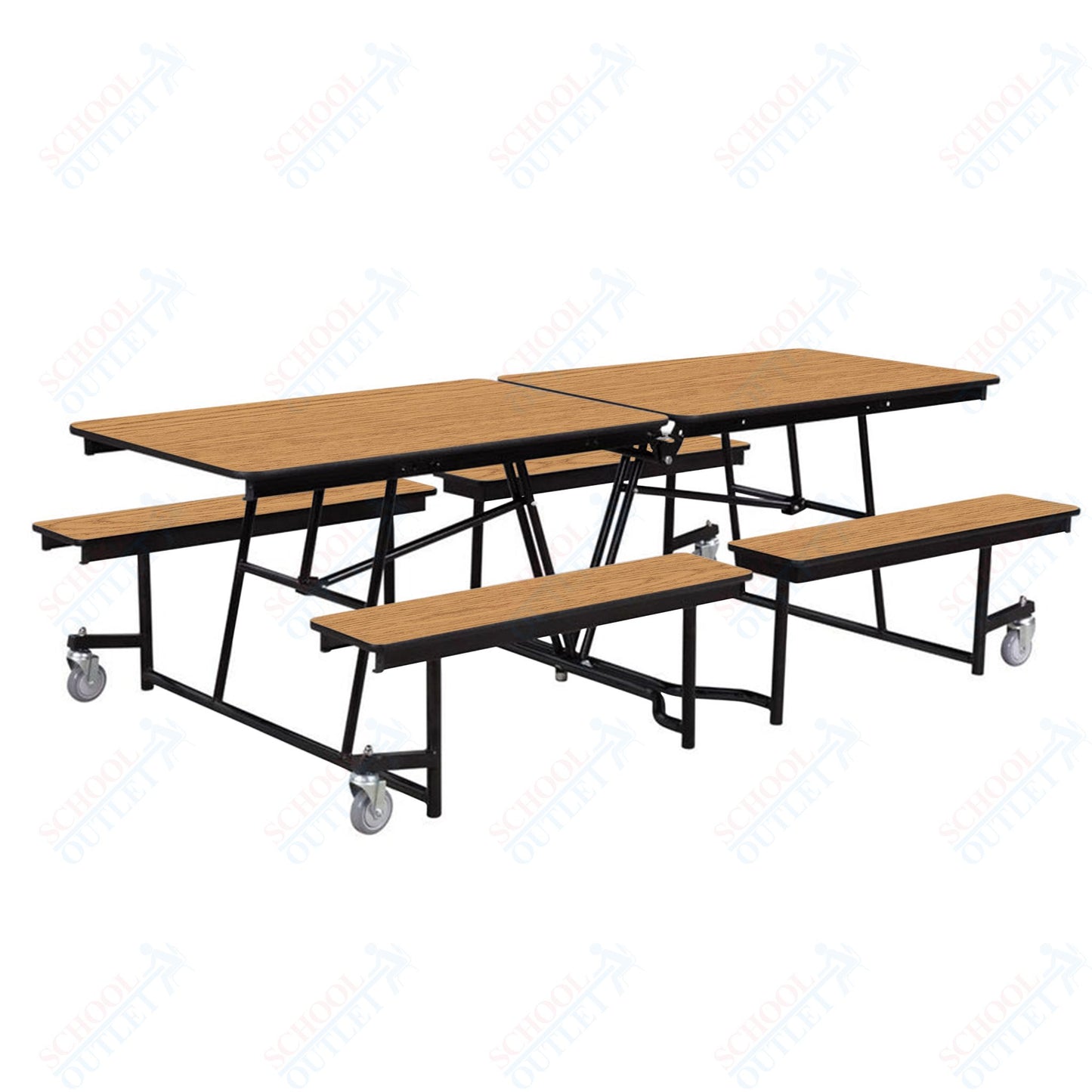 NPS Mobile Cafeteria Table - 30" W x 8' L - Seats 8 - 12 (National Public Seating NPS - MTFB8) - SchoolOutlet