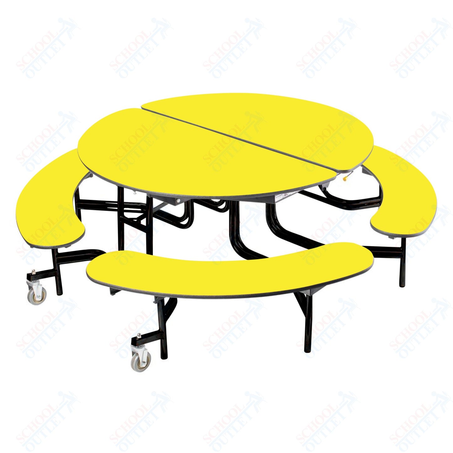 NPS Mobile Cafeteria 60" Round Bench Unit - Seats 8-12 (National Public Seating NPS-MTR60B)