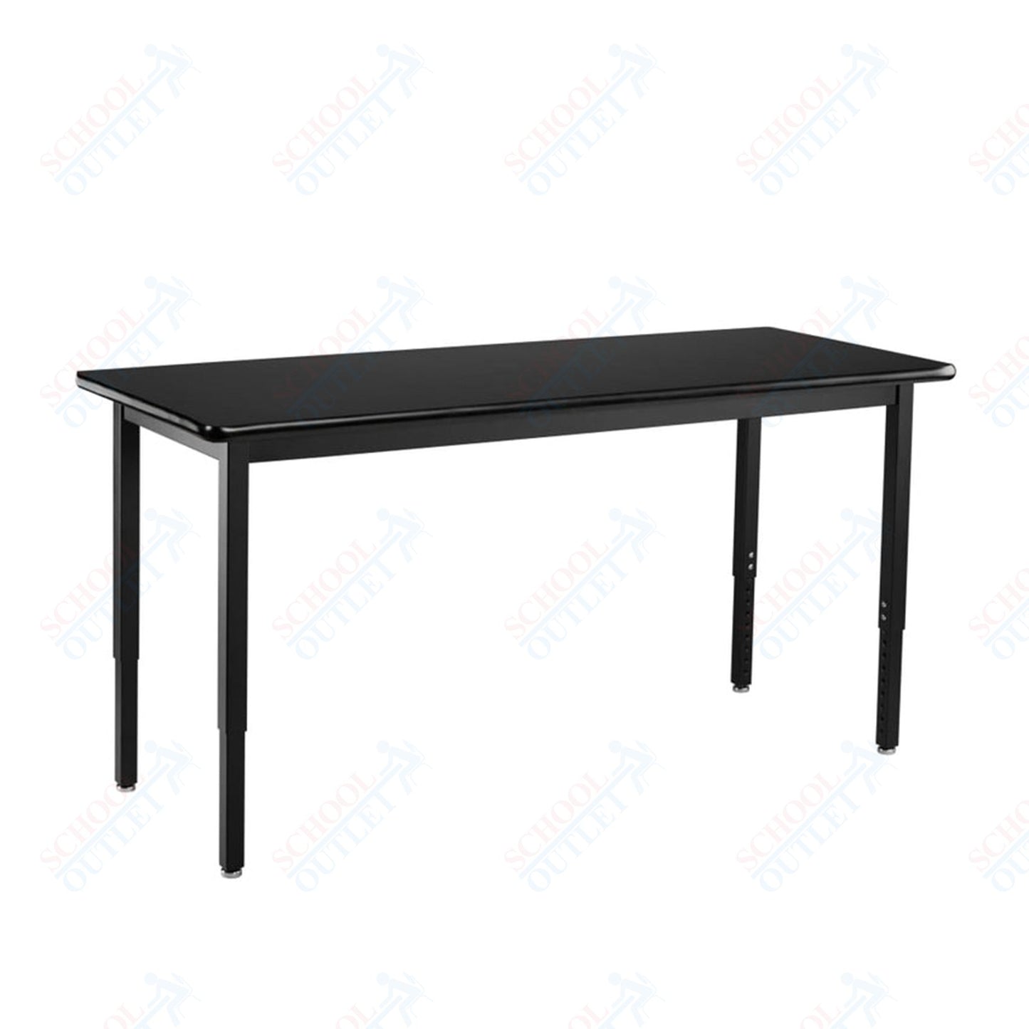 NPS Height Adjustable Science Lab Table, 24" X 96", Steel Legs (National Public Seating NPS-SLTX-2496)