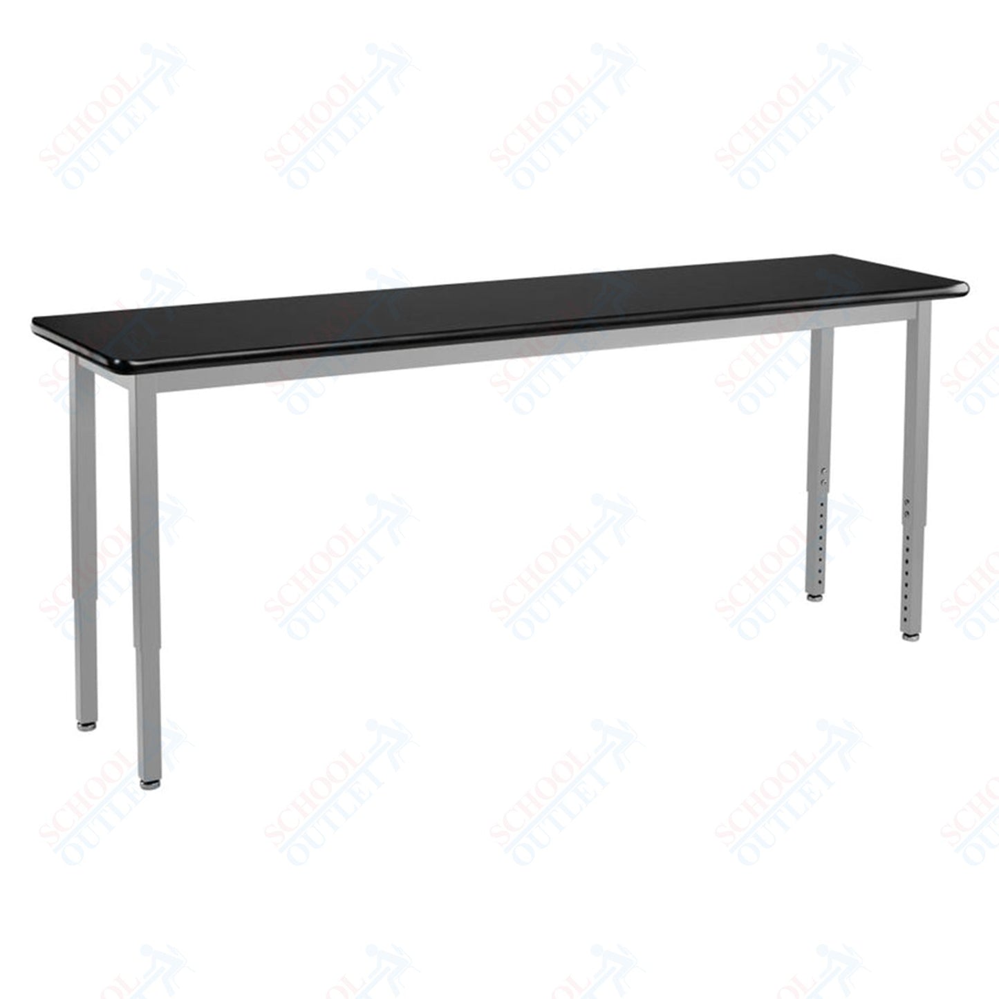 NPS Height Adjustable Science Lab Table, 18" X 72", Steel Legs (National Public Seating NPS-SLTX-1872)