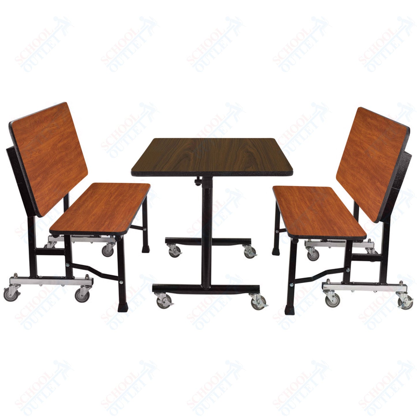 NPS ToGo Booth Set, (1) 24"x48" Table and (2) 48" Benches, Particleboard Core (National Public Seating NPS-TGBTH2448PBTM)