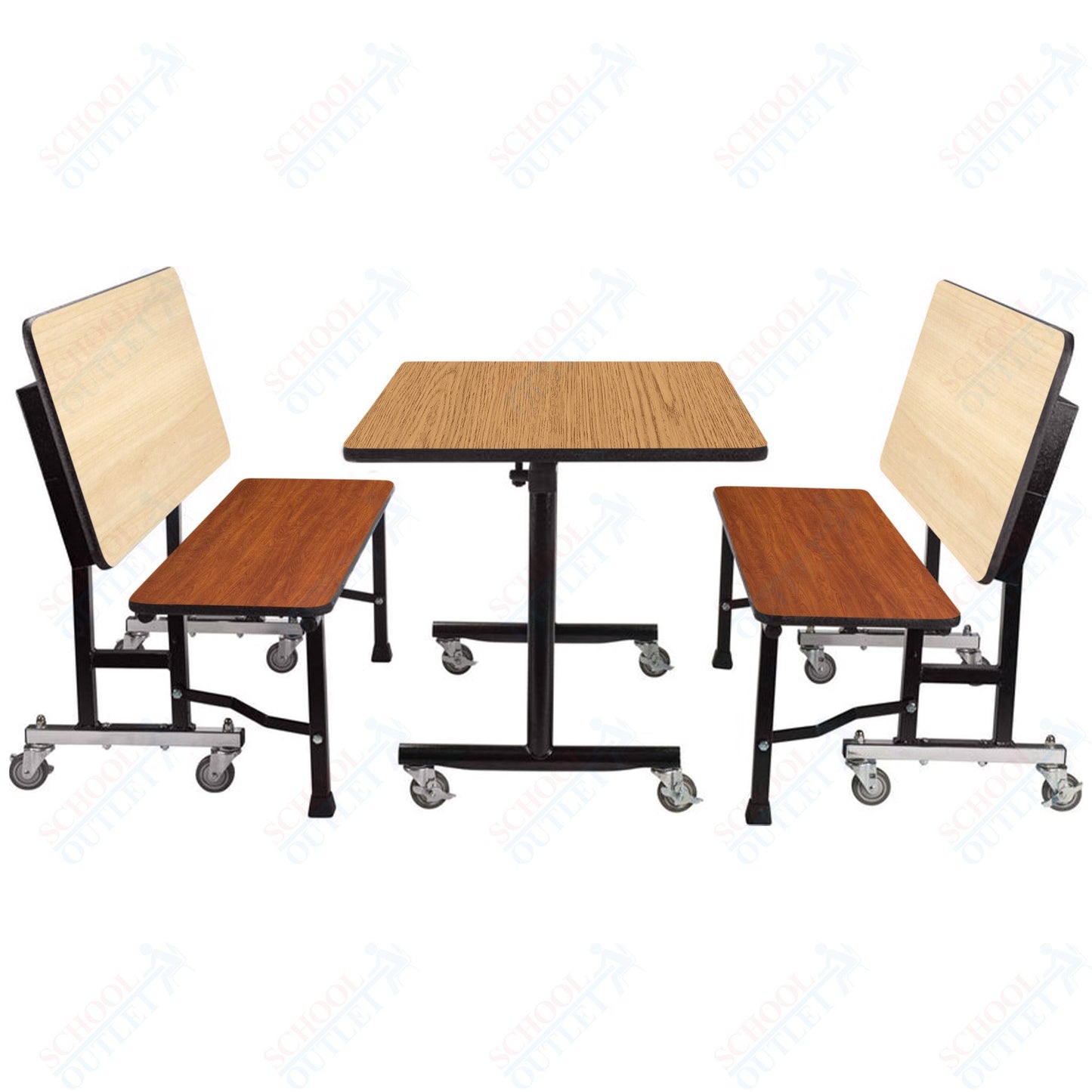 NPS ToGo Booth Set, (1) 24"x48" Table and (2) 48" Benches, Particleboard Core (National Public Seating NPS-TGBTH2448PBTM)