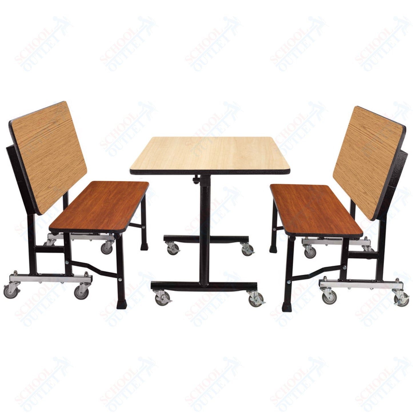 NPS ToGo Booth Set, (1) 24"x48" Table and (2) 48" Benches, Particleboard Core (National Public Seating NPS-TGBTH2448PBTM)