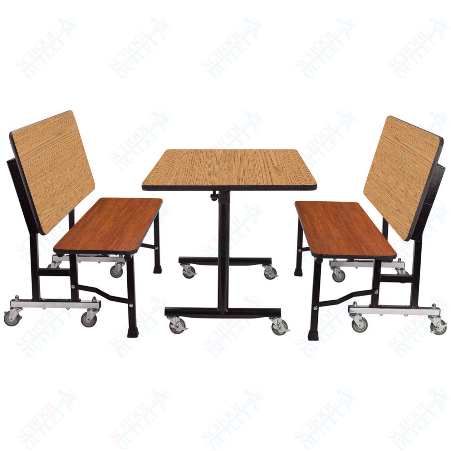 NPS ToGo Booth Set, (1) 24"x48" Table and (2) 48" Benches, Particleboard Core (National Public Seating NPS-TGBTH2448PBTM)