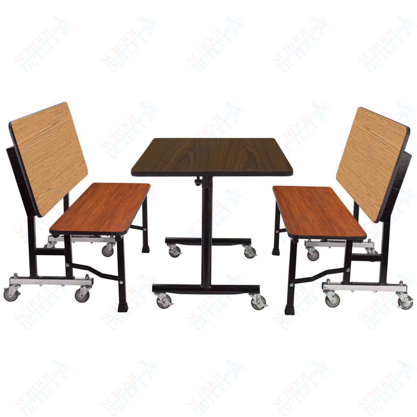 NPS ToGo Booth Set, (1) 24"x48" Table and (2) 48" Benches, Particleboard Core (National Public Seating NPS-TGBTH2448PBTM)