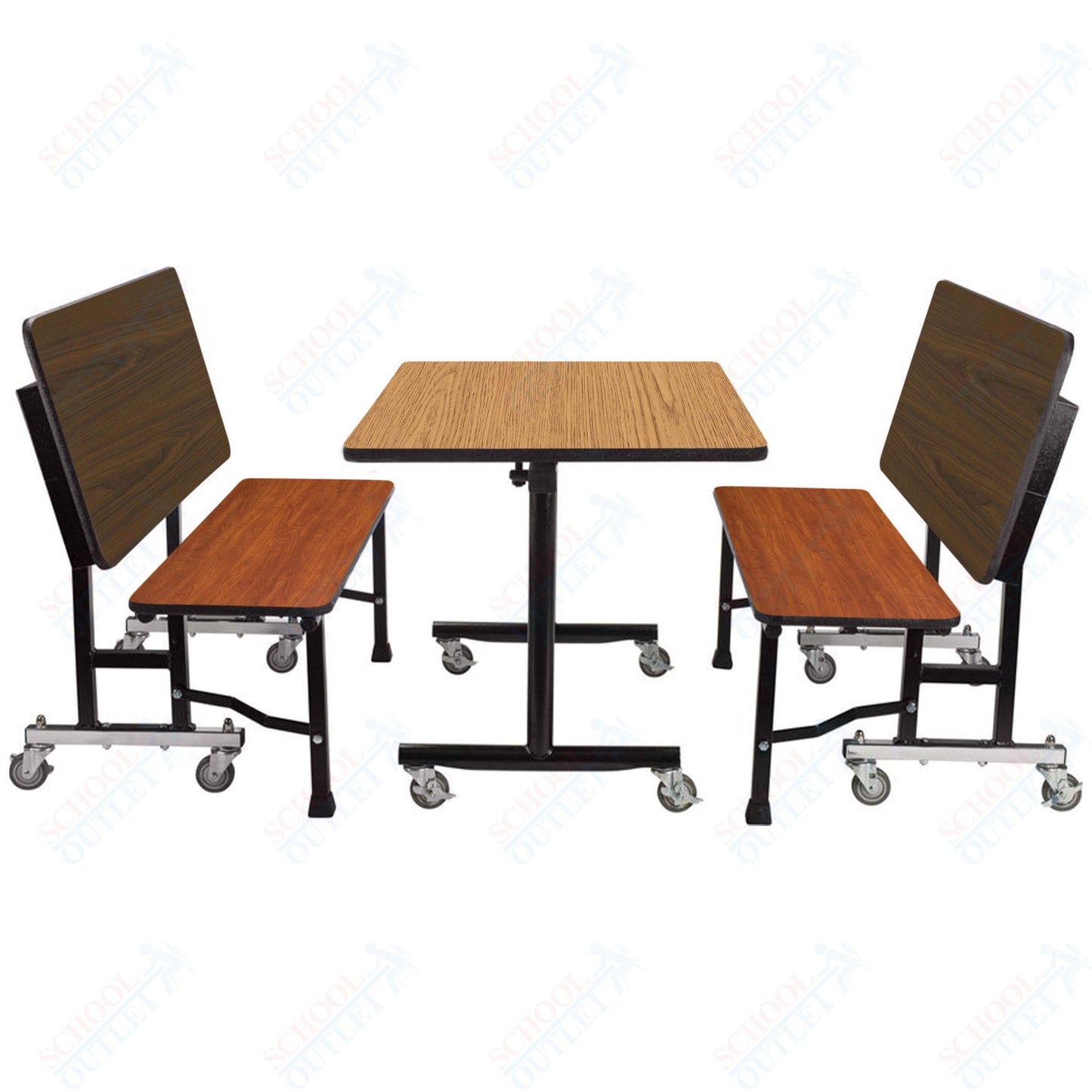 NPS ToGo Booth Set, (1) 24"x48" Table and (2) 48" Benches, Particleboard Core (National Public Seating NPS-TGBTH2448PBTM)