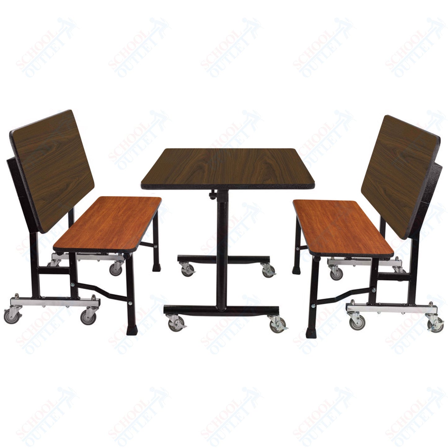 NPS ToGo Booth Set, (1) 24"x48" Table and (2) 48" Benches, Particleboard Core (National Public Seating NPS-TGBTH2448PBTM)