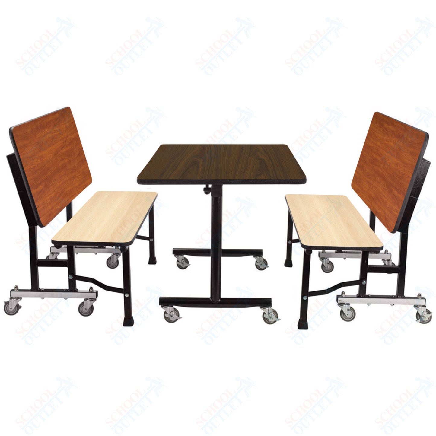 NPS ToGo Booth Set, (1) 24"x48" Table and (2) 48" Benches, Particleboard Core (National Public Seating NPS-TGBTH2448PBTM)