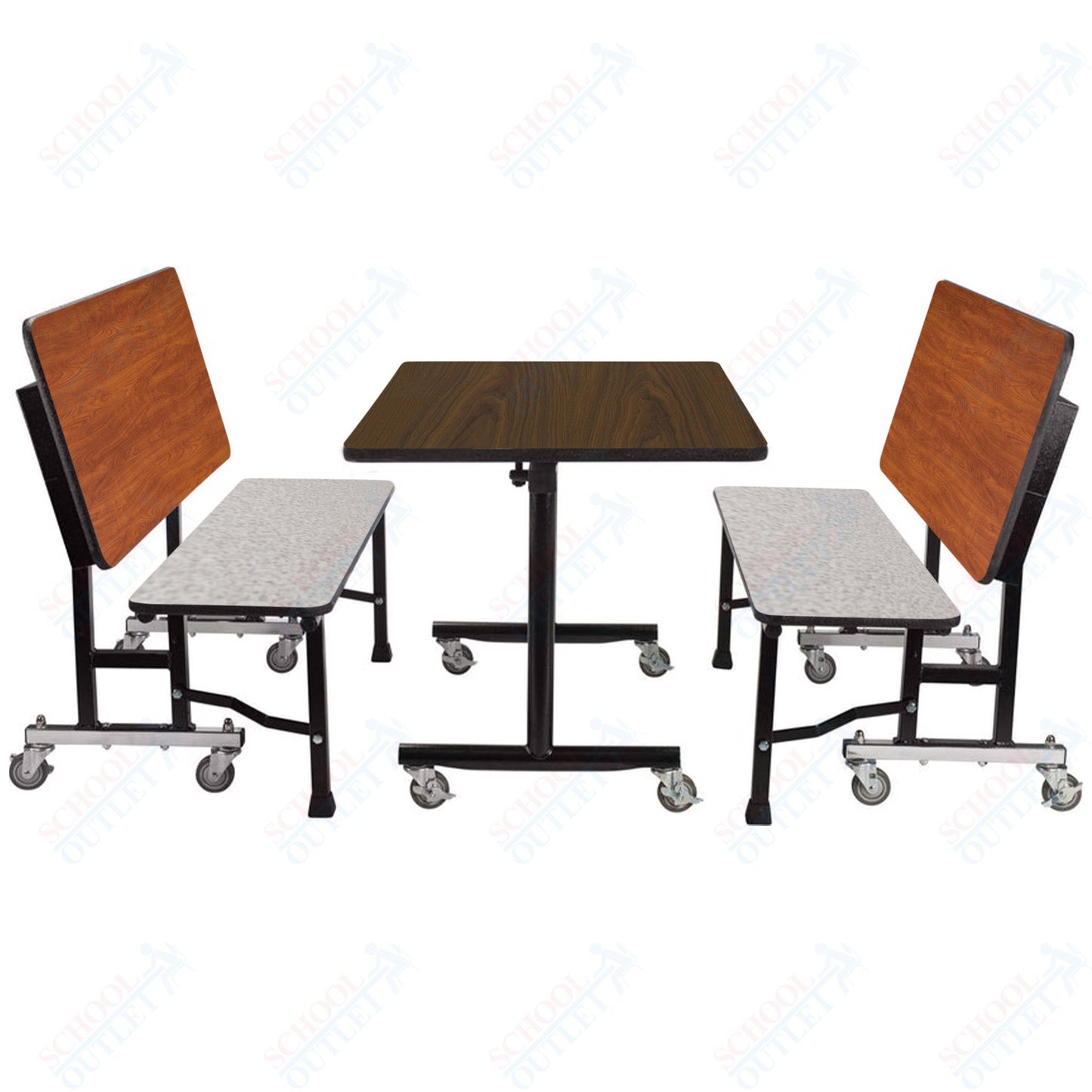 NPS ToGo Booth Set, (1) 24"x48" Table and (2) 48" Benches, Particleboard Core (National Public Seating NPS-TGBTH2448PBTM)