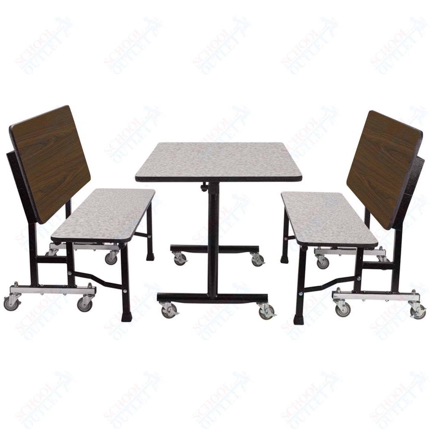 NPS ToGo Booth Set, (1) 24"x48" Table and (2) 48" Benches, Particleboard Core (National Public Seating NPS-TGBTH2448PBTM)