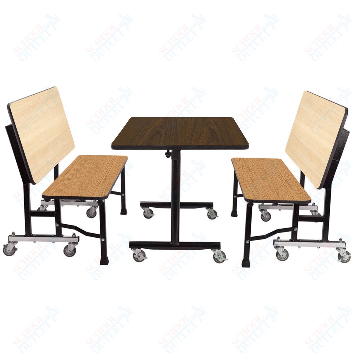 NPS ToGo Booth Set, (1) 24"x48" Table and (2) 48" Benches, Particleboard Core (National Public Seating NPS-TGBTH2448PBTM)