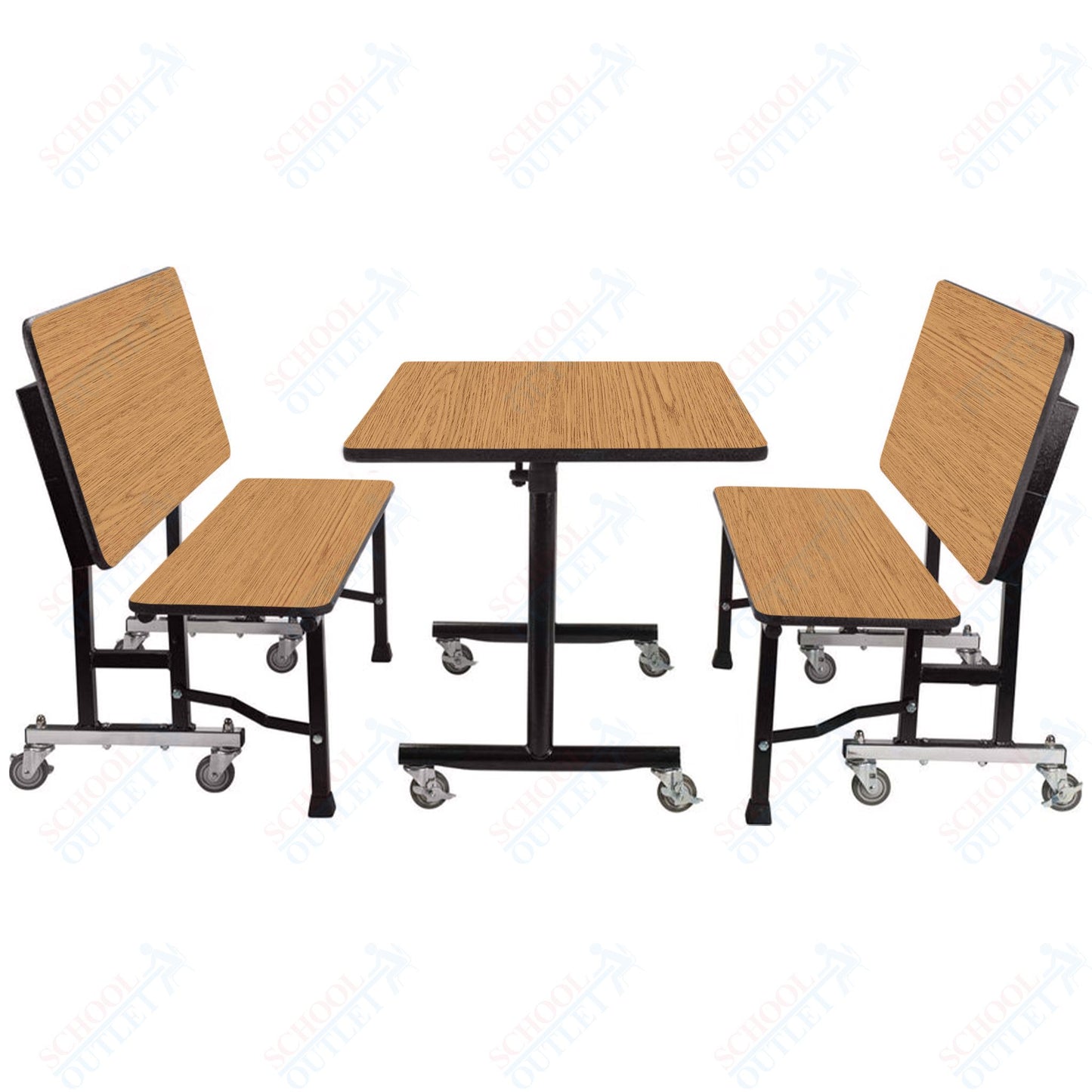 NPS ToGo Booth Set, (1) 24"x48" Table and (2) 48" Benches, Particleboard Core (National Public Seating NPS-TGBTH2448PBTM)