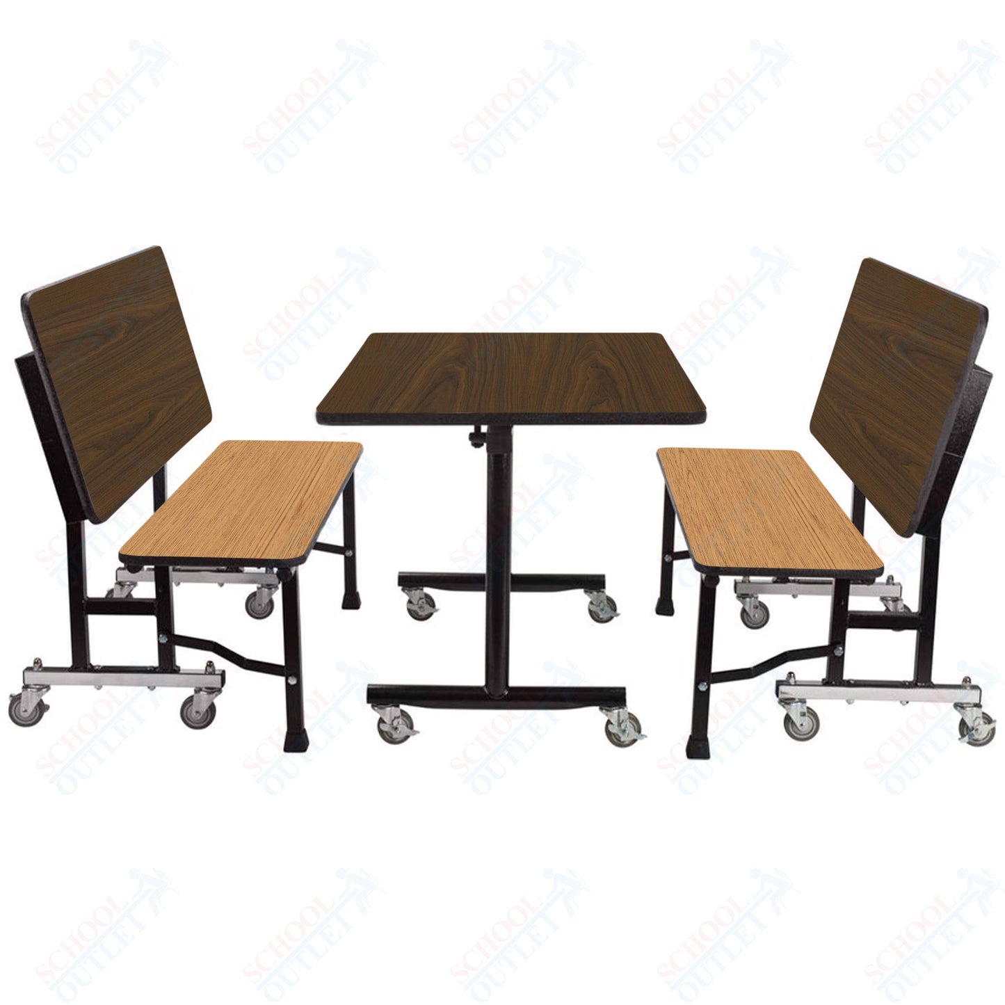 NPS ToGo Booth Set, (1) 24"x48" Table and (2) 48" Benches, Particleboard Core (National Public Seating NPS-TGBTH2448PBTM)