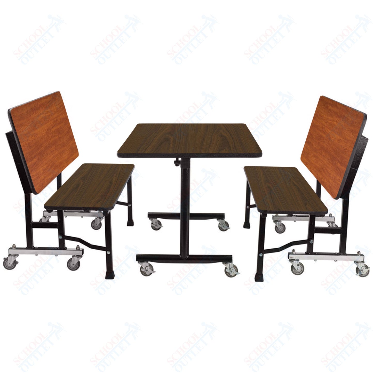 NPS ToGo Booth Set, (1) 24"x48" Table and (2) 48" Benches, Particleboard Core (National Public Seating NPS-TGBTH2448PBTM)