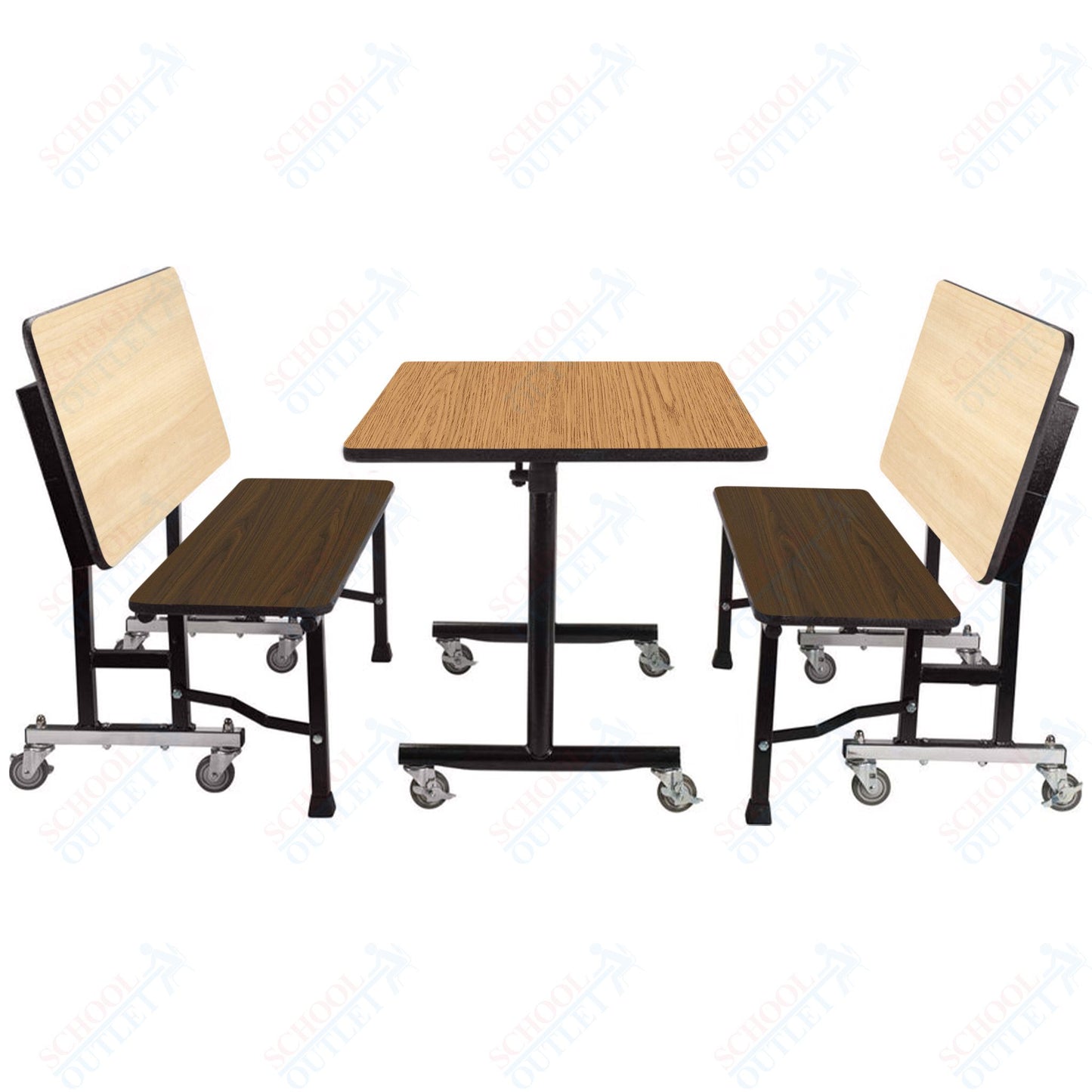 NPS ToGo Booth Set, (1) 24"x48" Table and (2) 48" Benches, Particleboard Core (National Public Seating NPS-TGBTH2448PBTM)