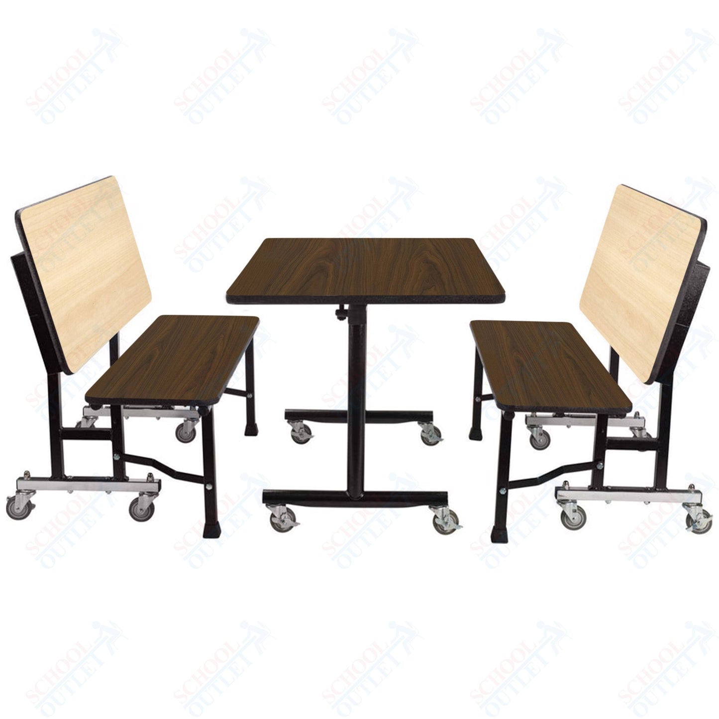 NPS ToGo Booth Set, (1) 24"x48" Table and (2) 48" Benches, Particleboard Core (National Public Seating NPS-TGBTH2448PBTM)