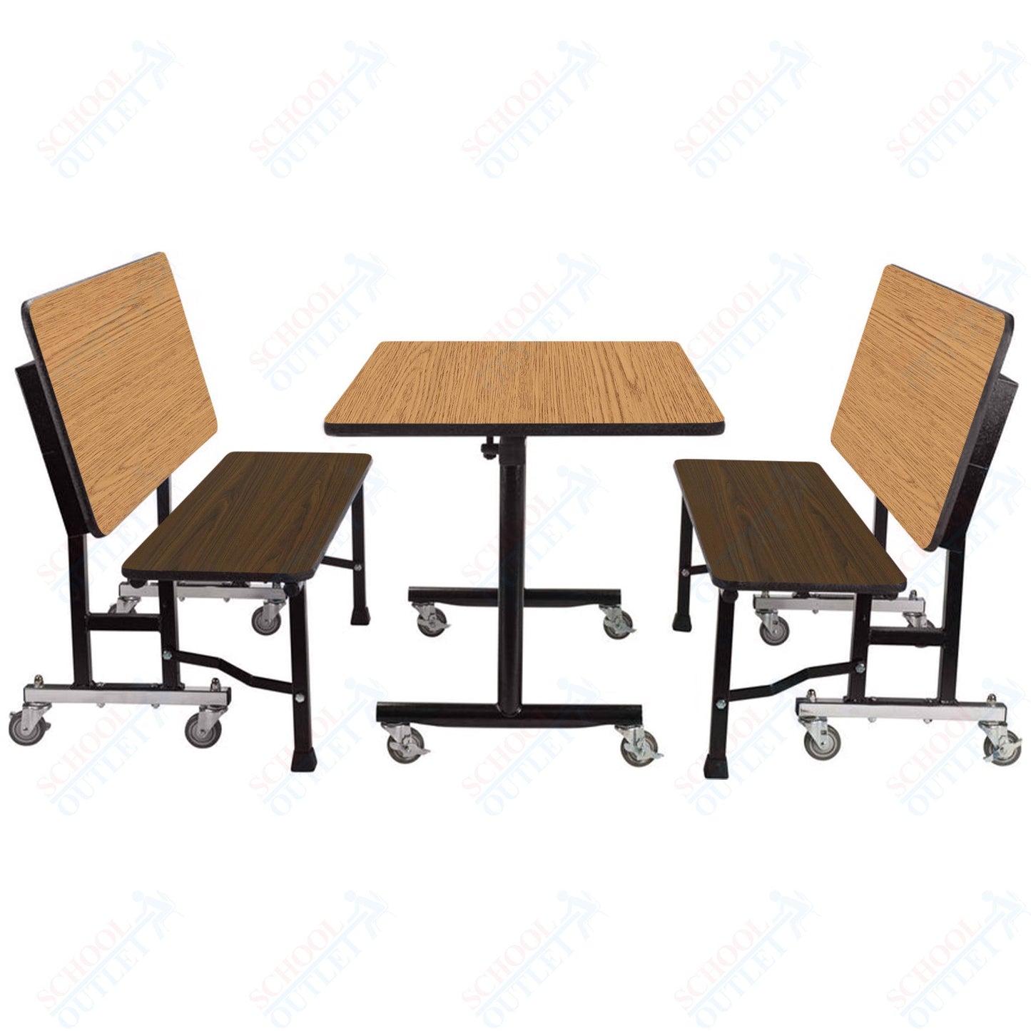 NPS ToGo Booth Set, (1) 24"x48" Table and (2) 48" Benches, Particleboard Core (National Public Seating NPS-TGBTH2448PBTM)