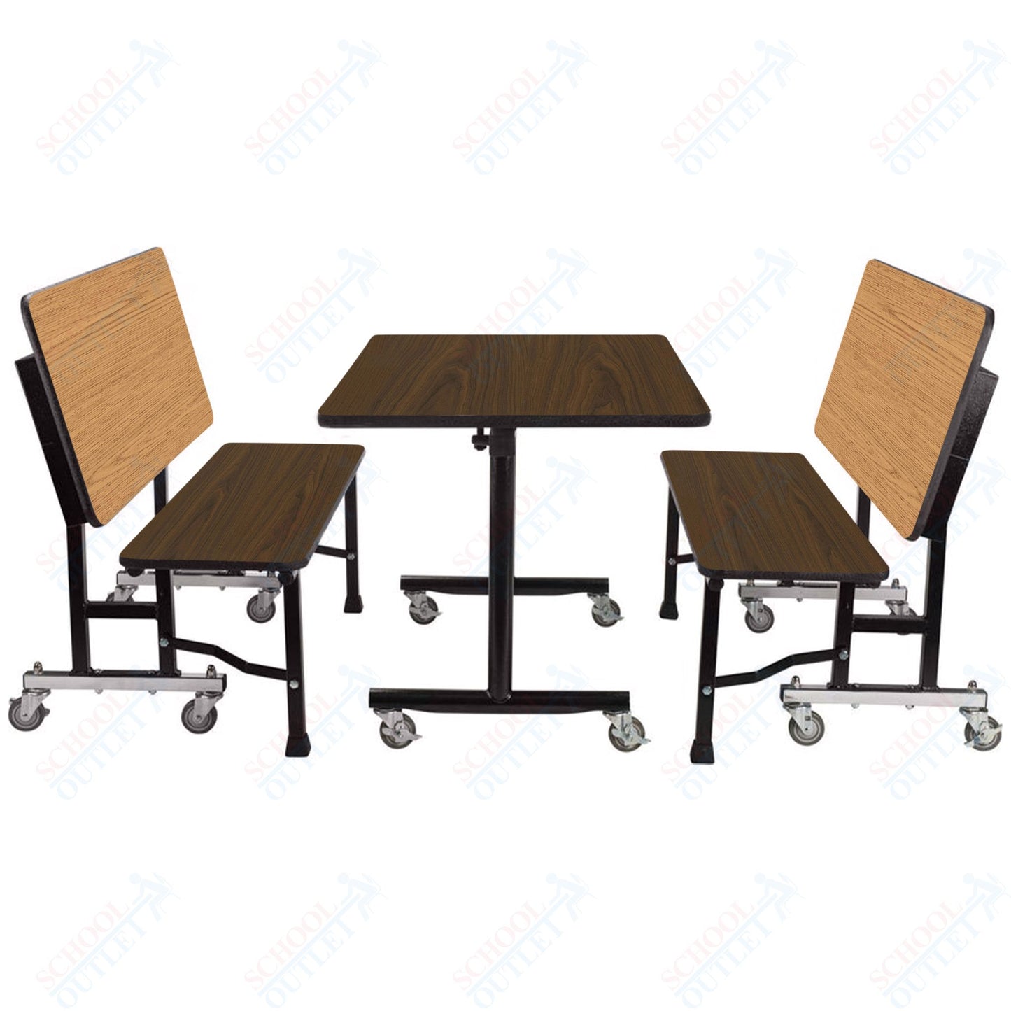 NPS ToGo Booth Set, (1) 24"x48" Table and (2) 48" Benches, Particleboard Core (National Public Seating NPS-TGBTH2448PBTM)