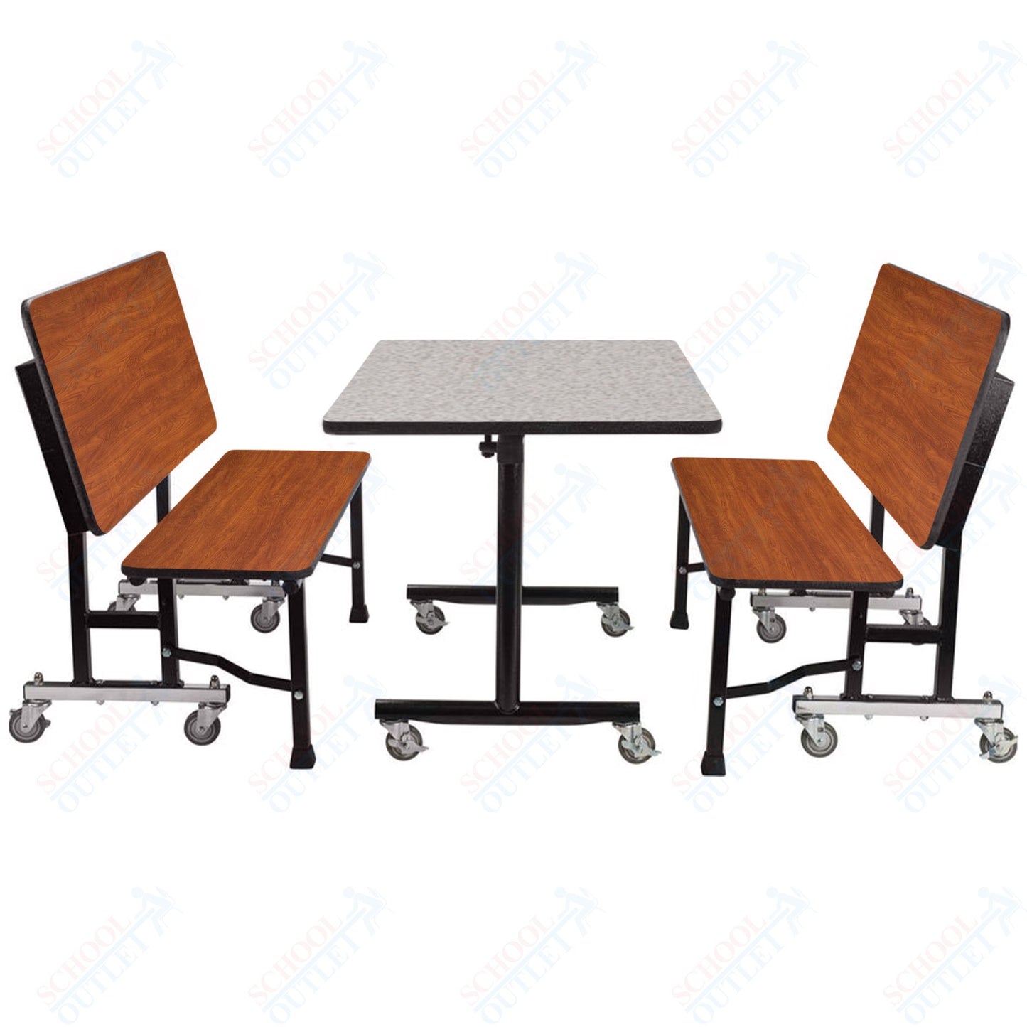 NPS ToGo Booth Set, (1) 24"x60" Table and (2) 60" Benches, MDF Core (National Public Seating NPS-TGBTH2460MDPE)