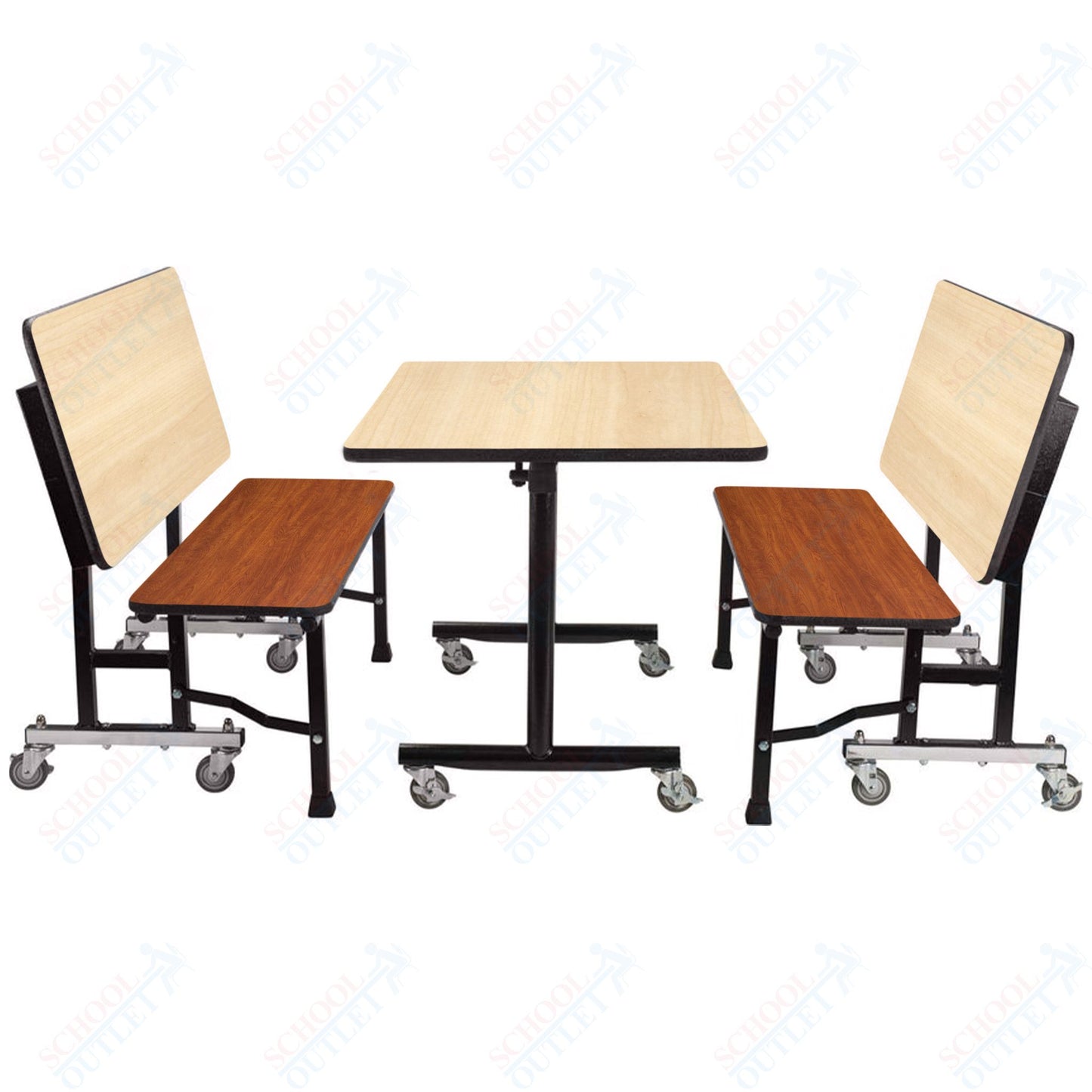 NPS ToGo Booth Set, (1) 24"x60" Table and (2) 60" Benches, MDF Core (National Public Seating NPS-TGBTH2460MDPE)