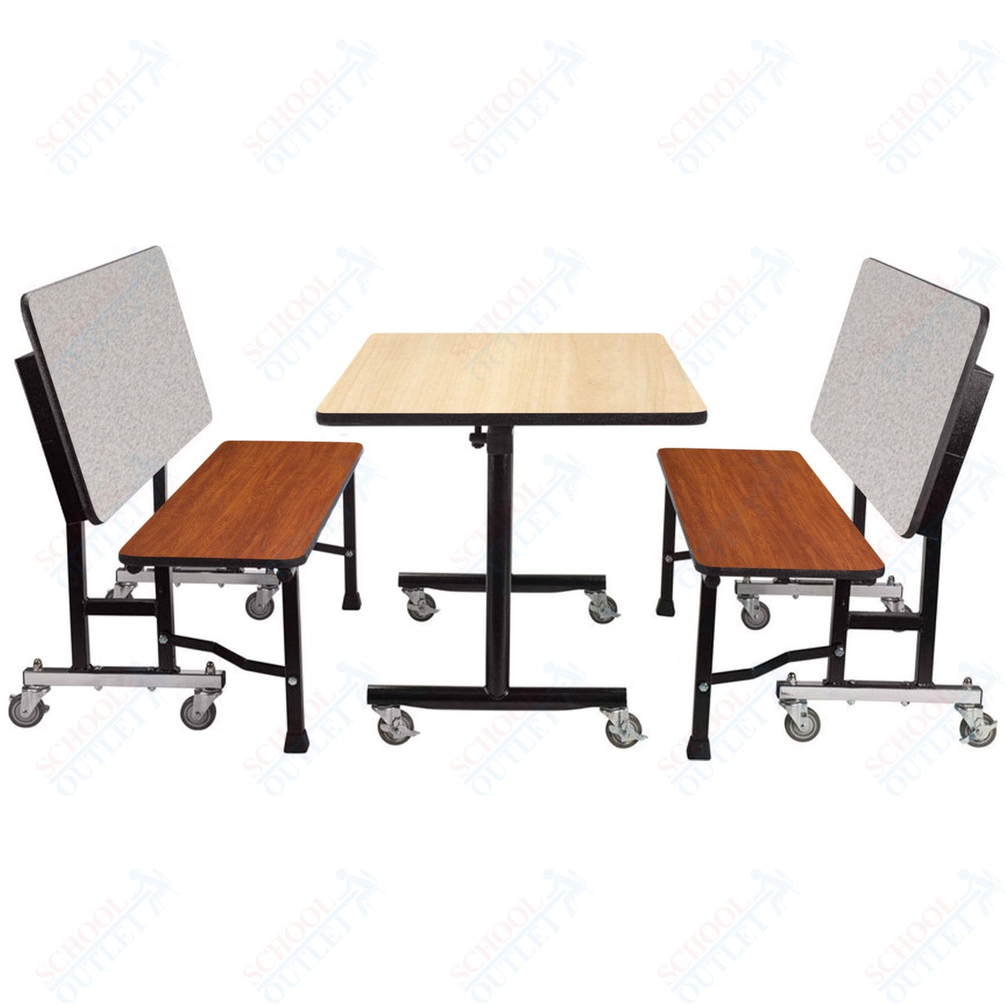 NPS ToGo Booth Set, (1) 24"x60" Table and (2) 60" Benches, MDF Core (National Public Seating NPS-TGBTH2460MDPE)