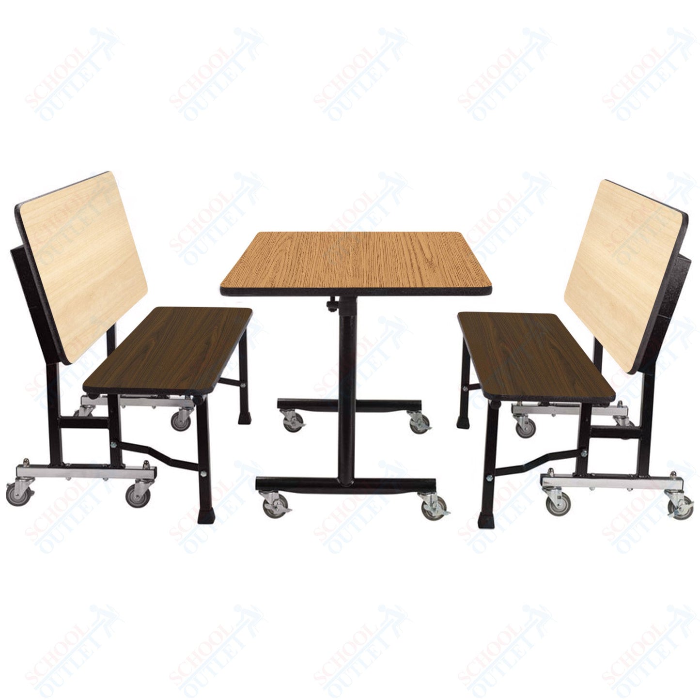 NPS ToGo Booth Set, (1) 30"x48" Table and (2) 48" Benches, MDF Core (National Public Seating NPS-TGBTH3048MDPE)