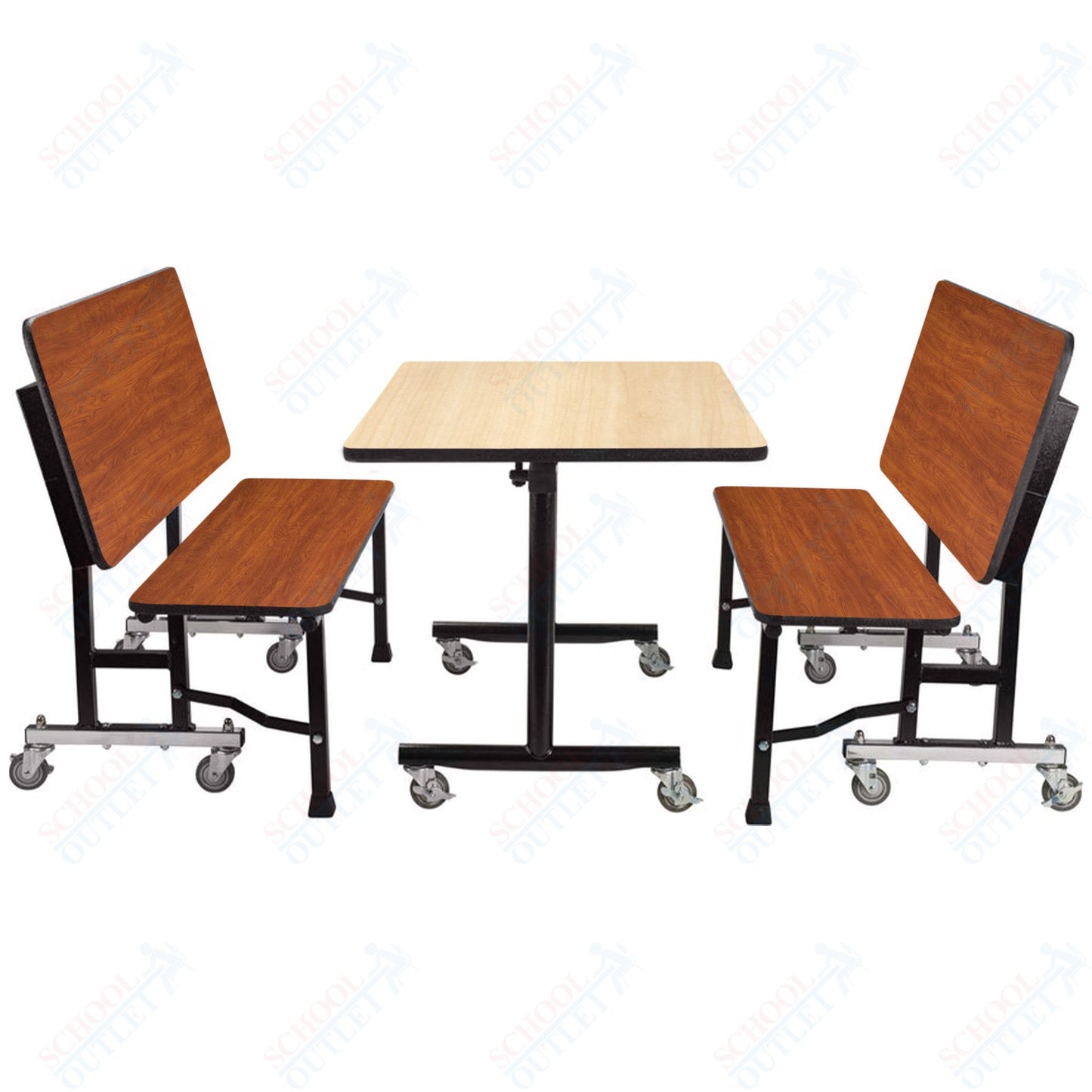 NPS ToGo Booth Set, (1) 30"x48" Table and (2) 48" Benches, Particleboard Core (National Public Seating NPS-TGBTH3048PBTM)