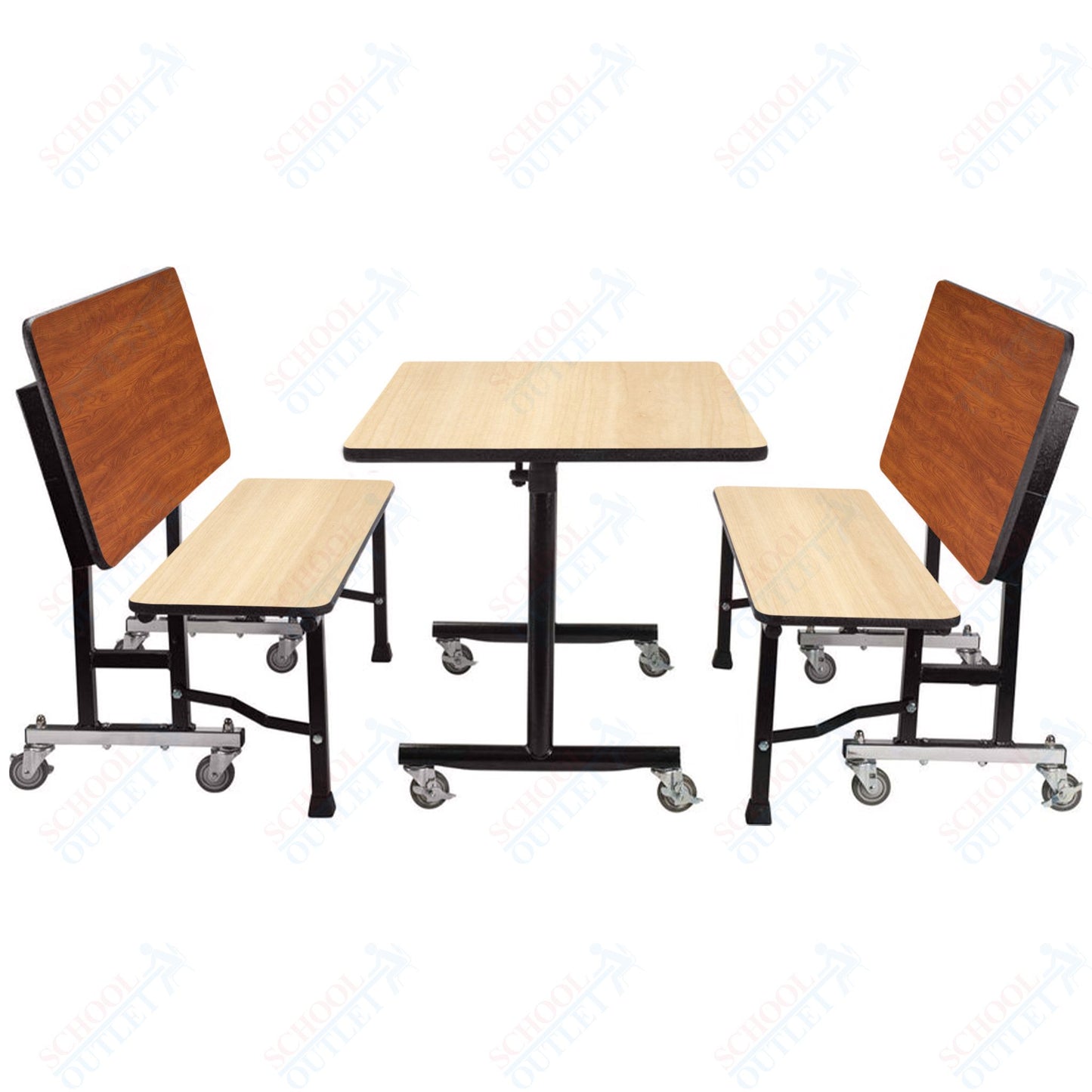 NPS ToGo Booth Set, (1) 30"x48" Table and (2) 48" Benches, Particleboard Core (National Public Seating NPS-TGBTH3048PBTM)