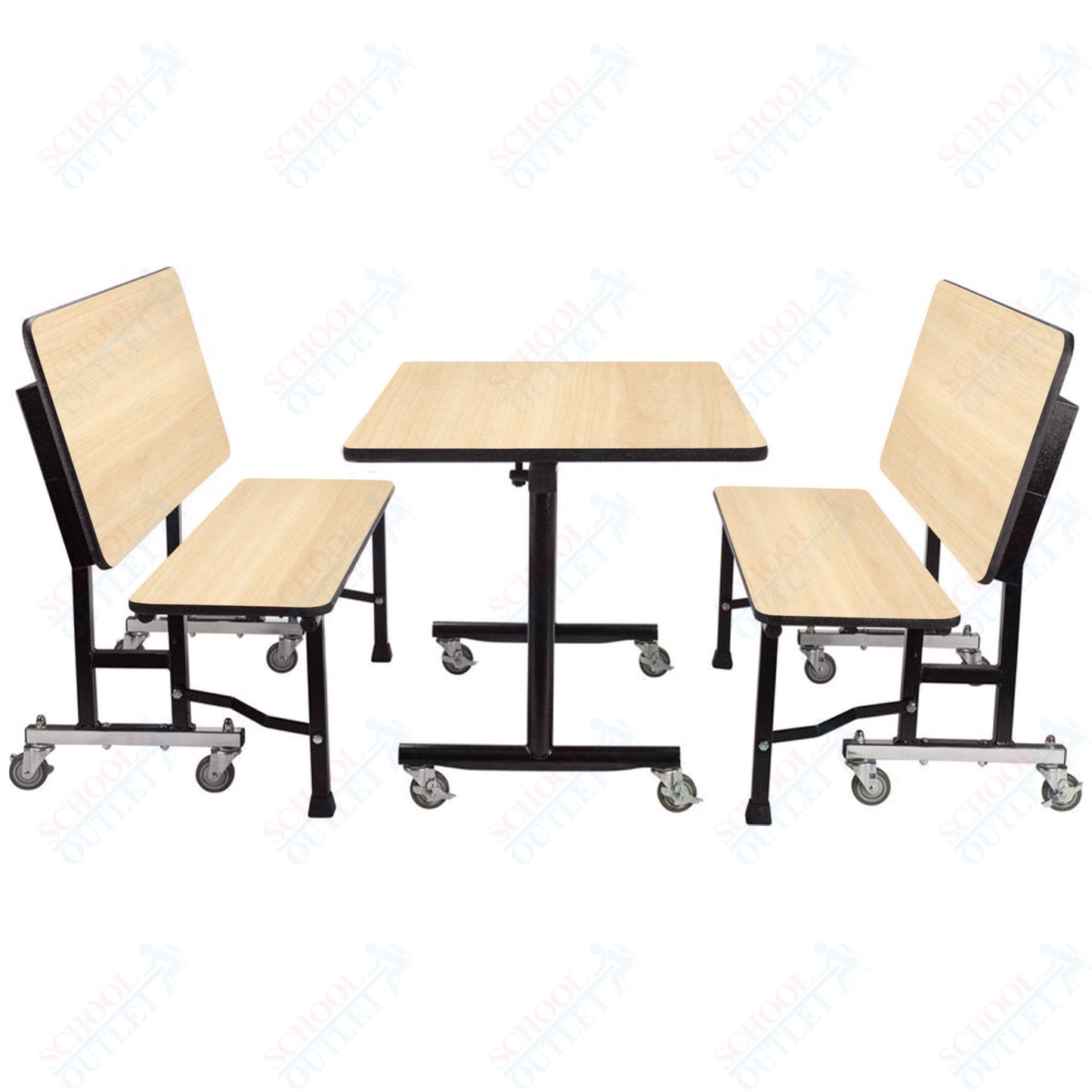 NPS ToGo Booth Set, (1) 30"x48" Table and (2) 48" Benches, Particleboard Core (National Public Seating NPS-TGBTH3048PBTM)