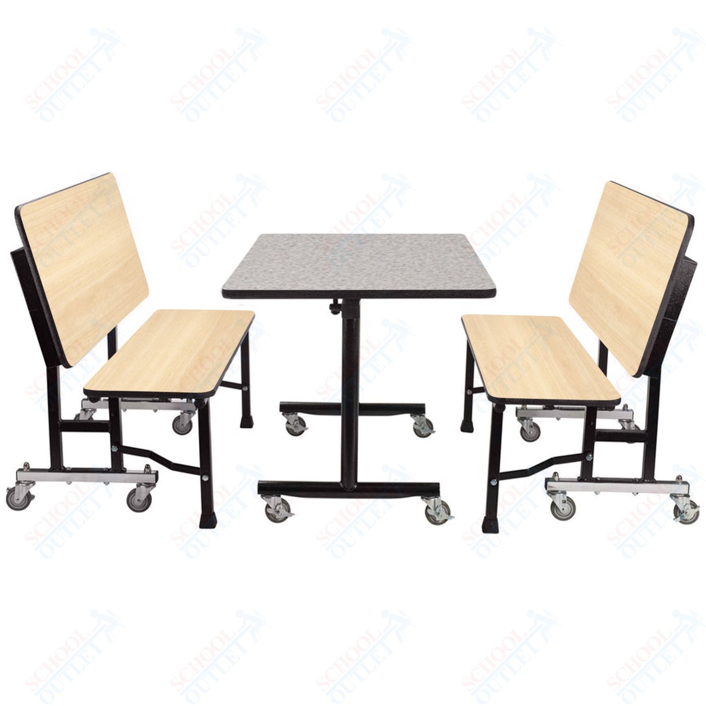 NPS ToGo Booth Set, (1) 30"x48" Table and (2) 48" Benches, Particleboard Core (National Public Seating NPS-TGBTH3048PBTM)