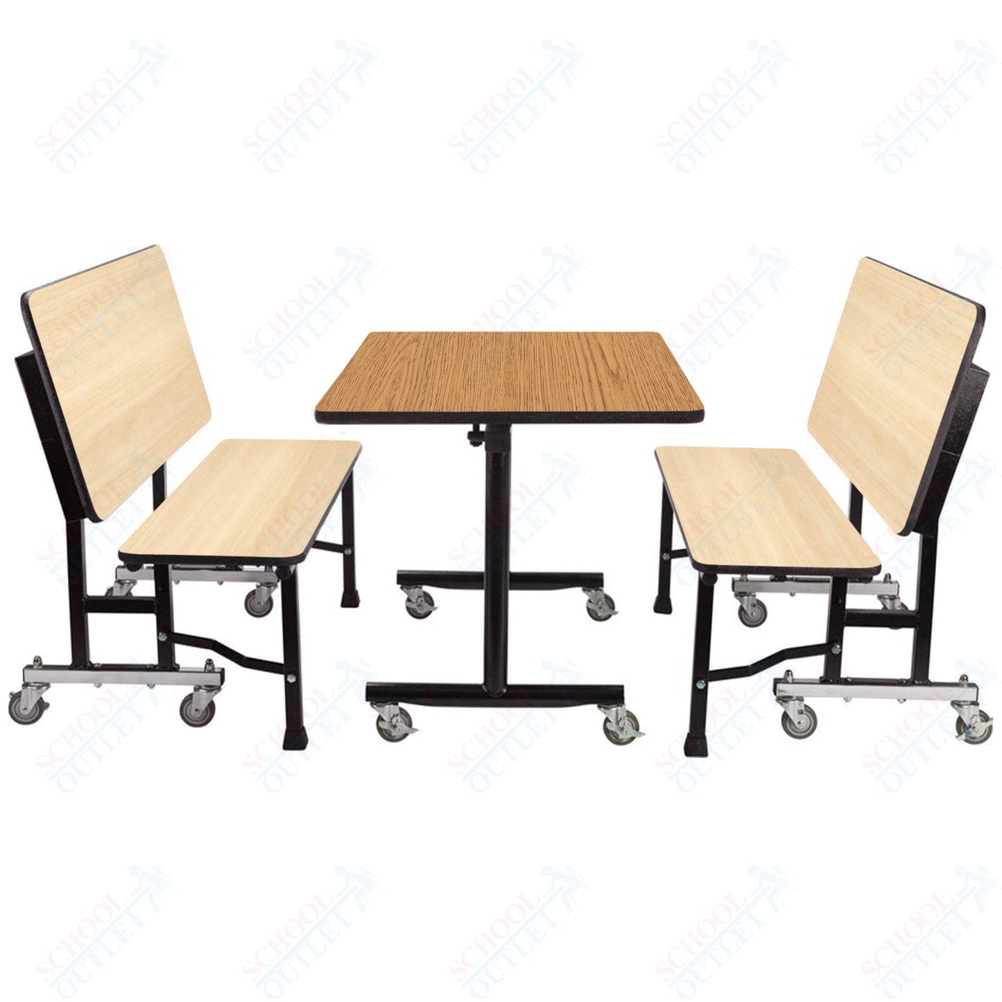 NPS ToGo Booth Set, (1) 30"x48" Table and (2) 48" Benches, Particleboard Core (National Public Seating NPS-TGBTH3048PBTM)