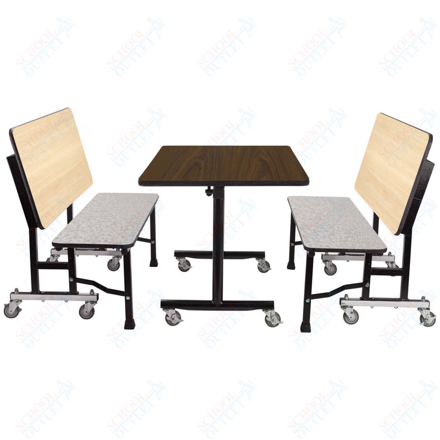 NPS ToGo Booth Set, (1) 30"x48" Table and (2) 48" Benches, Particleboard Core (National Public Seating NPS-TGBTH3048PBTM)