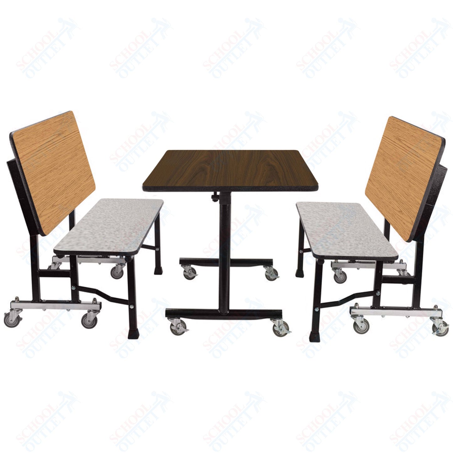 NPS ToGo Booth Set, (1) 30"x48" Table and (2) 48" Benches, Particleboard Core (National Public Seating NPS-TGBTH3048PBTM)