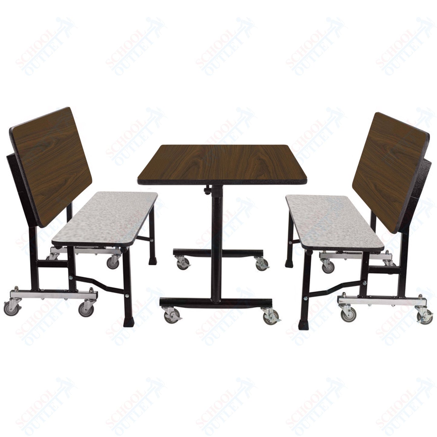 NPS ToGo Booth Set, (1) 30"x48" Table and (2) 48" Benches, Particleboard Core (National Public Seating NPS-TGBTH3048PBTM)