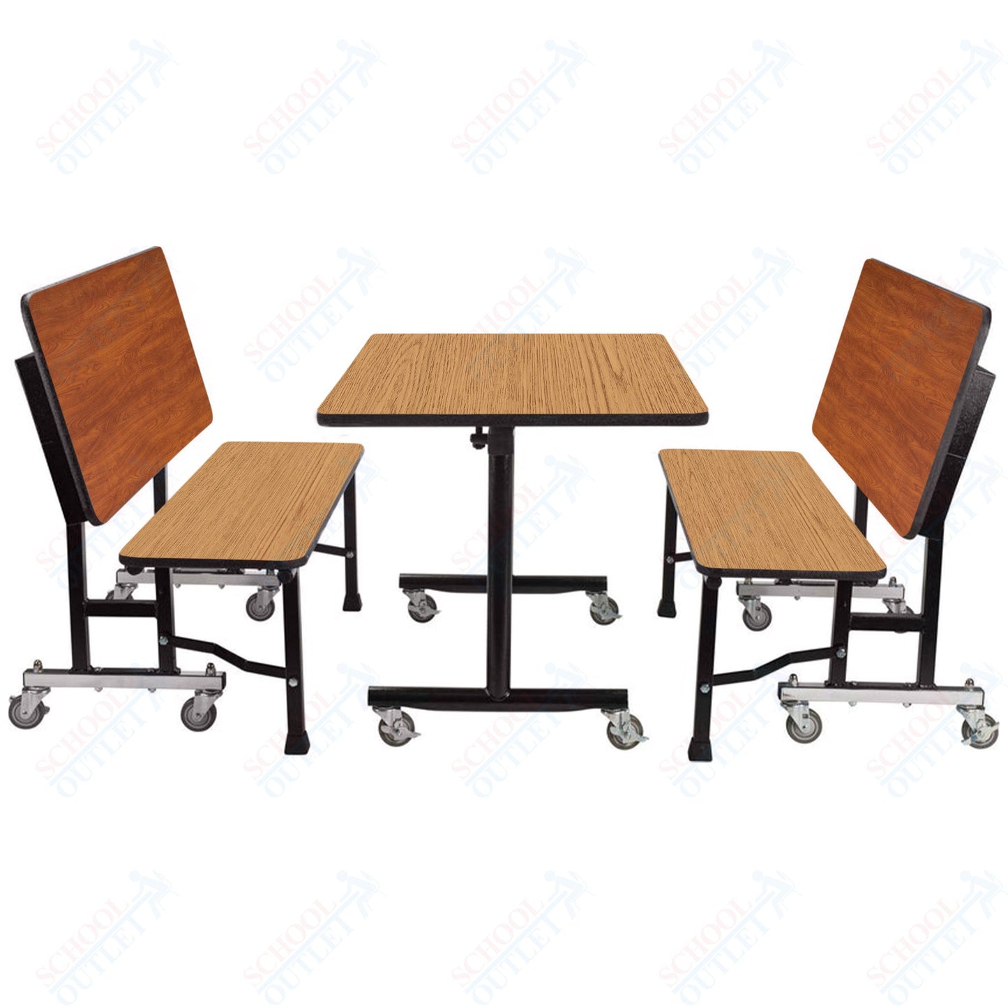 NPS ToGo Booth Set, (1) 30"x48" Table and (2) 48" Benches, Particleboard Core (National Public Seating NPS-TGBTH3048PBTM)