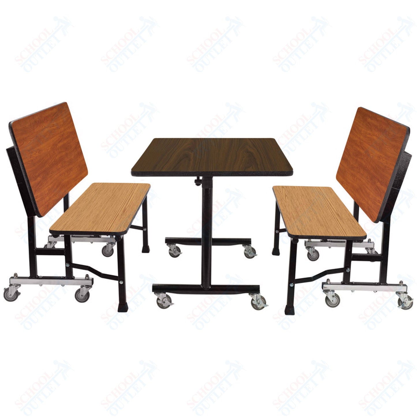 NPS ToGo Booth Set, (1) 30"x48" Table and (2) 48" Benches, Particleboard Core (National Public Seating NPS-TGBTH3048PBTM)