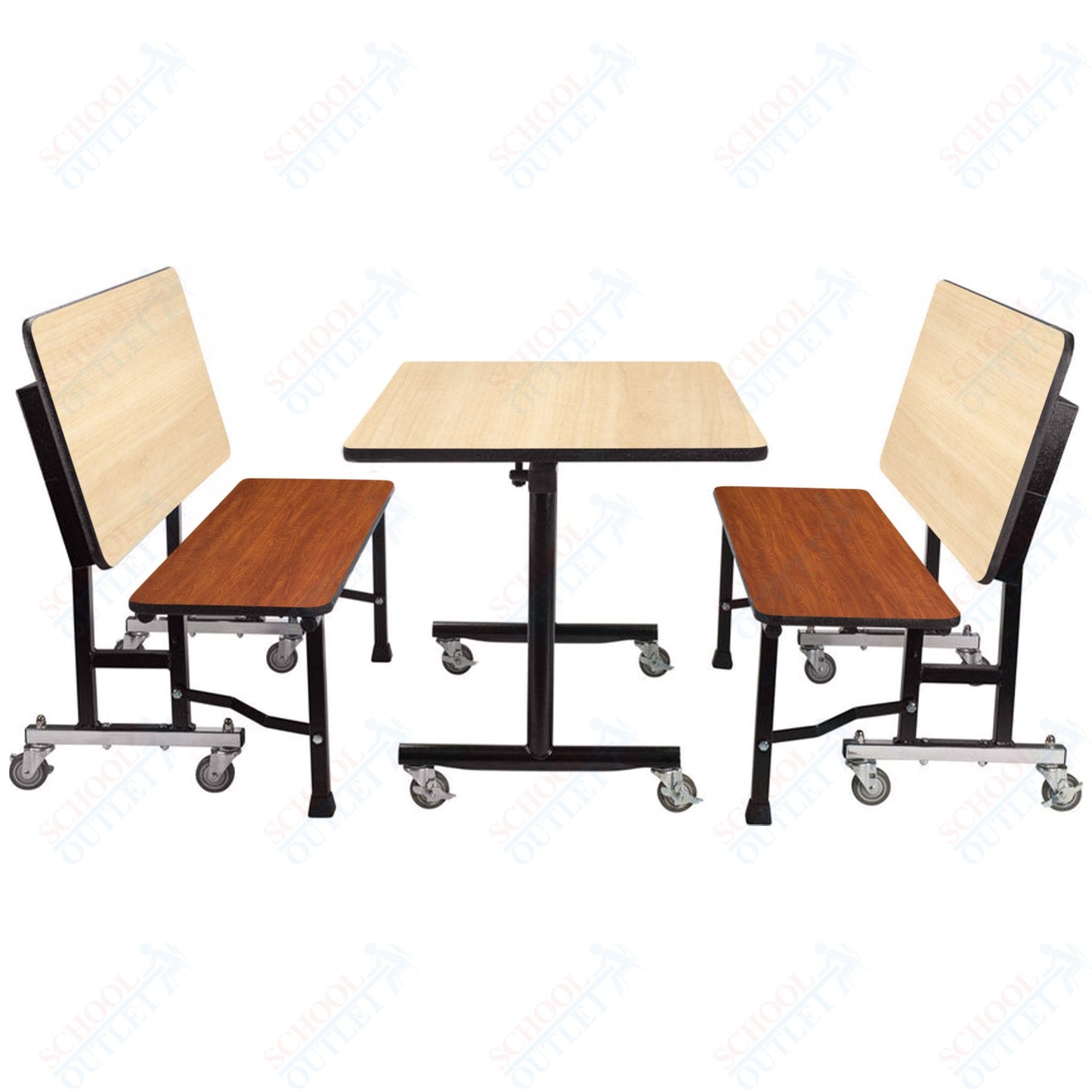 NPS ToGo Booth Set, (1) 30"x60" Table and (2) 60" Benches, MDF Core (National Public Seating NPS-TGBTH3060MDPE)